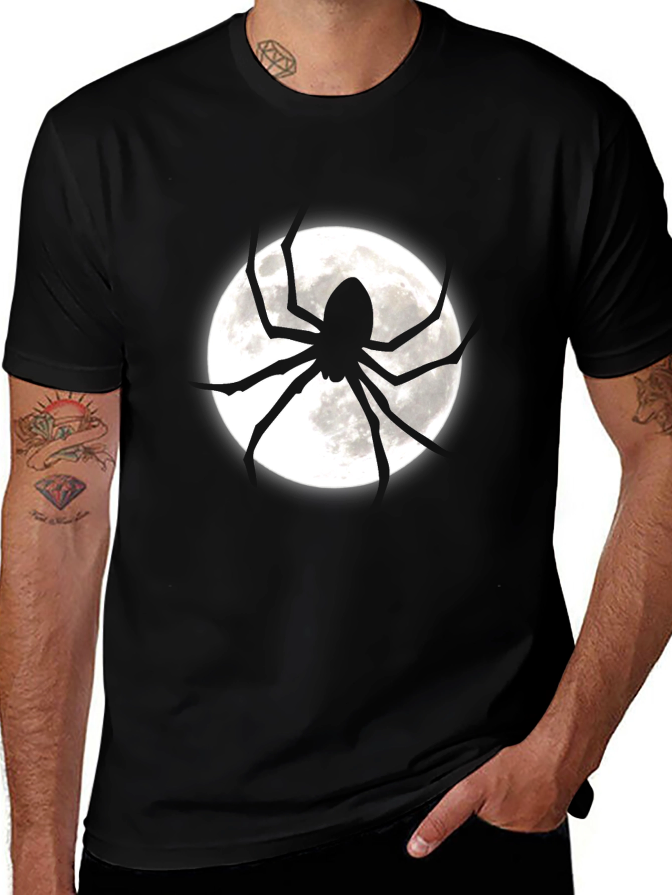 Variant 24 of Spider Moon Graphic Tee - Halloween