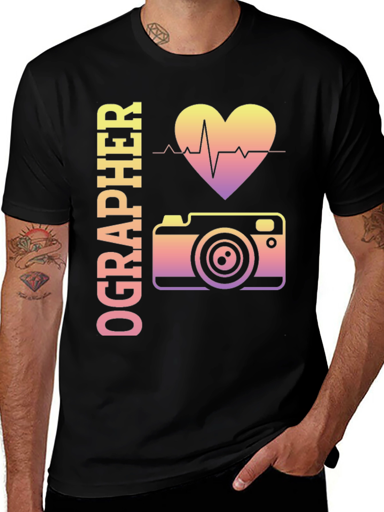 Variant 24 of Photographer Heartbeat T-Shirt - Camera Lover Gift