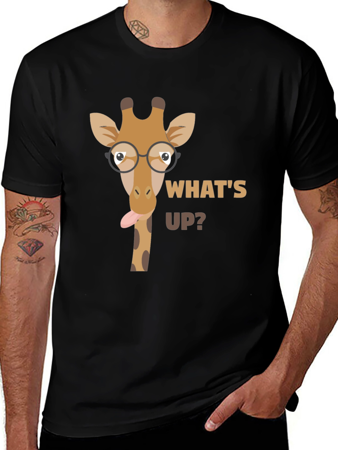 Variant 3 of Funny Giraffe What's Up? T-Shirt