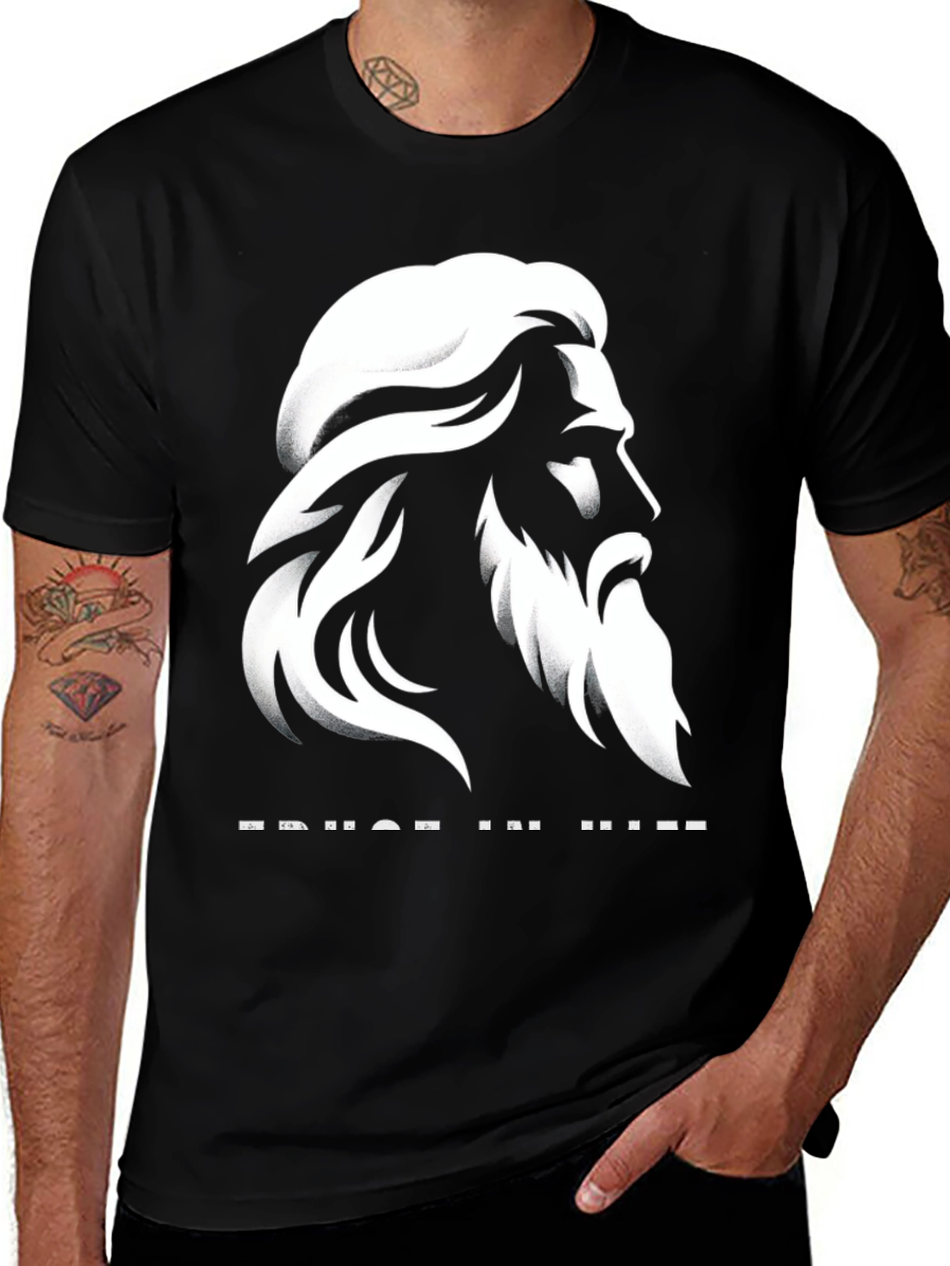 Variant 25 of Trust in Him Graphic T-Shirt - Black