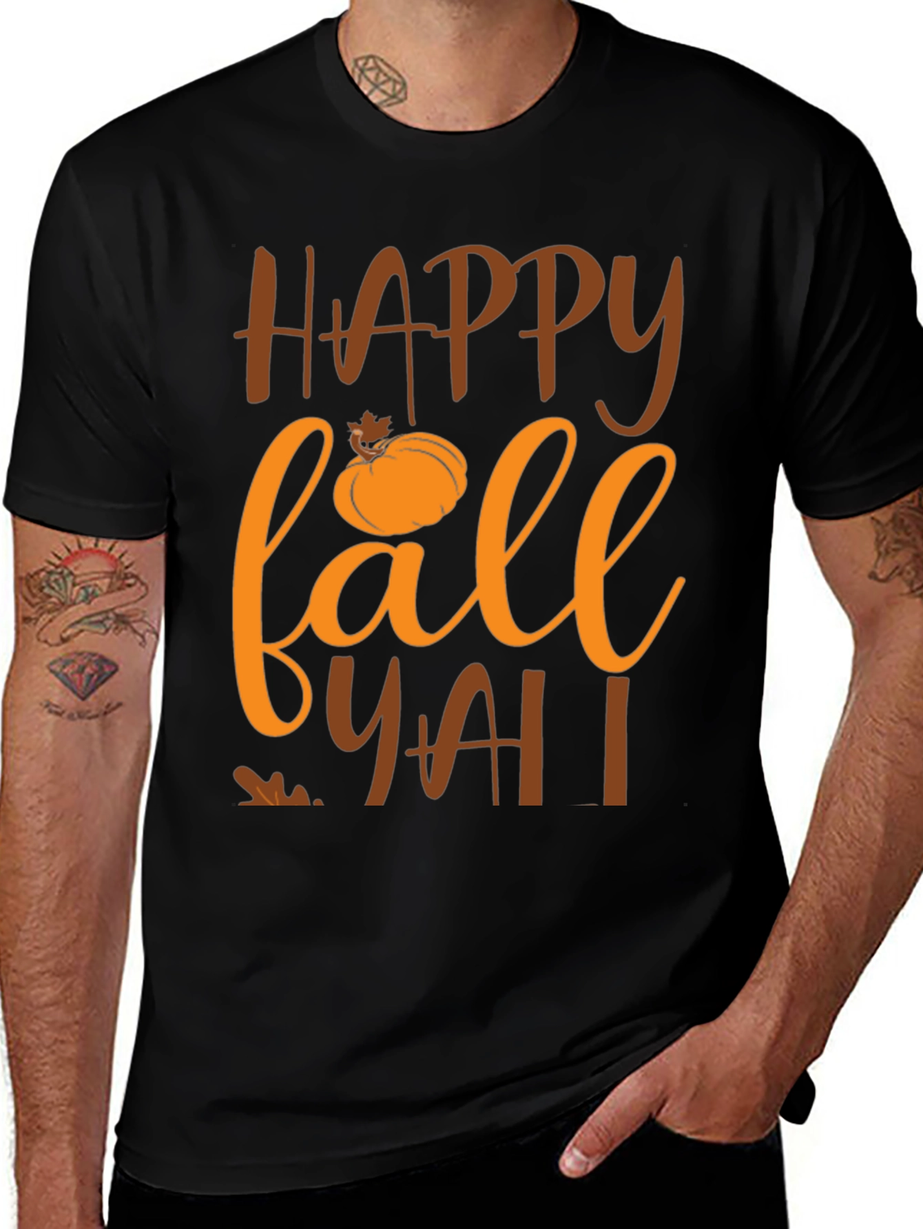 Variant 21 of Happy Fall Y'all Black T-Shirt