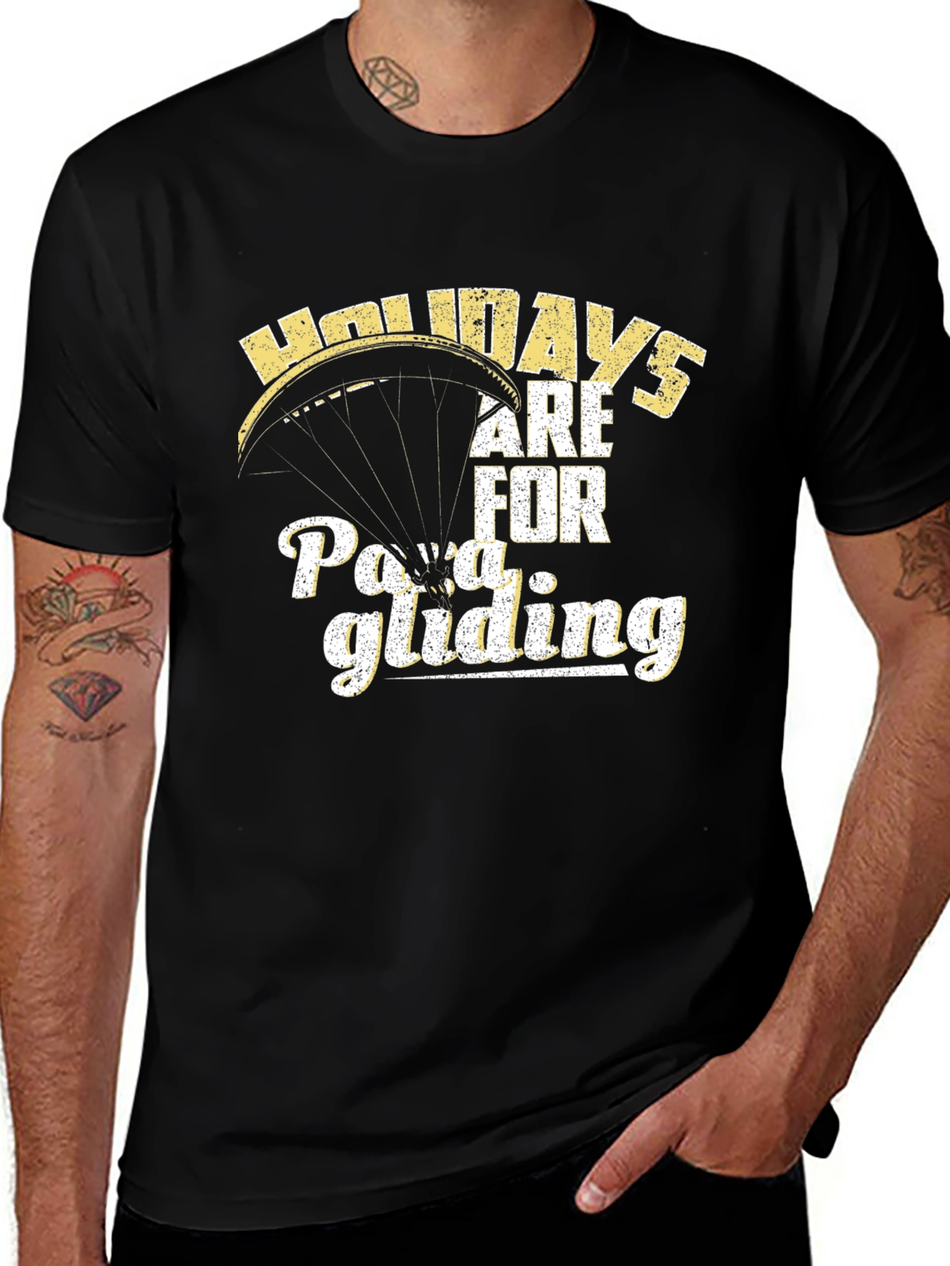 Variant 29 of Holiday Paragliding Black Graphic Tee