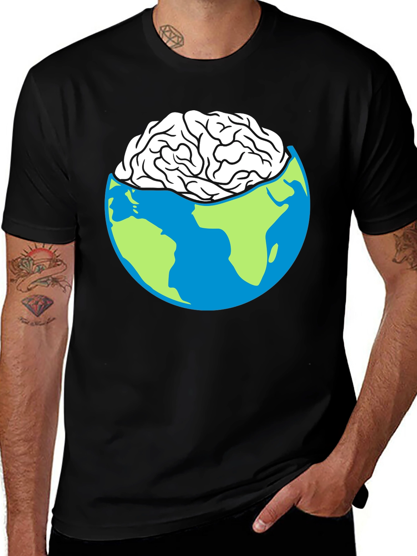 Variant 26 of Earth Brain T-Shirt - Global Thinker Tee