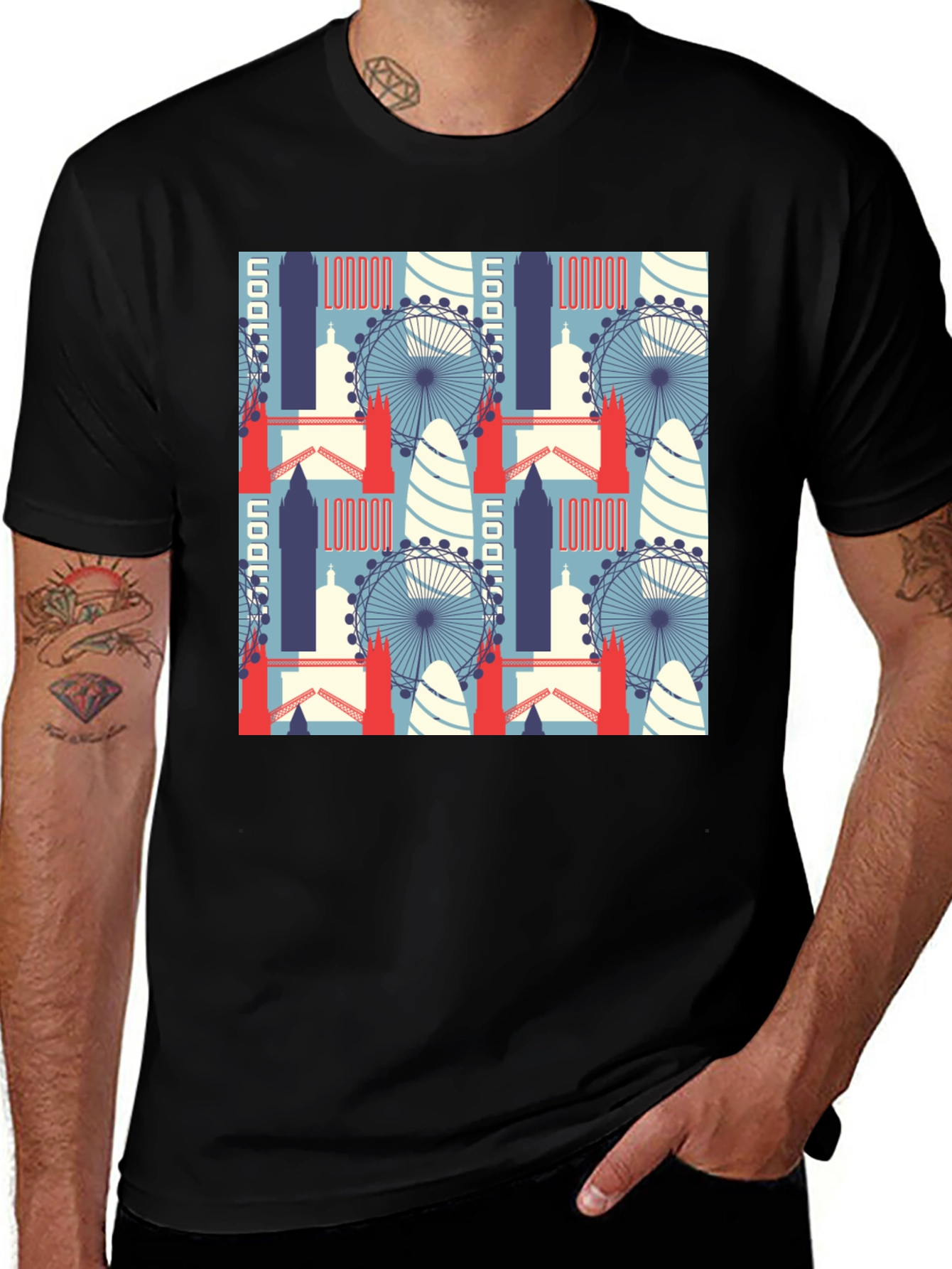 London Landmarks Patterned T-Shirt