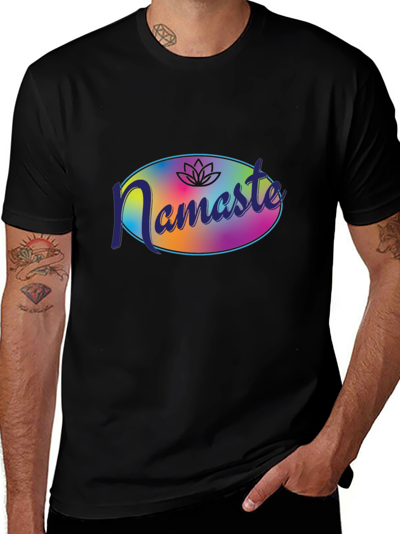 Variant 12 of Namaste Lotus Black T-Shirt