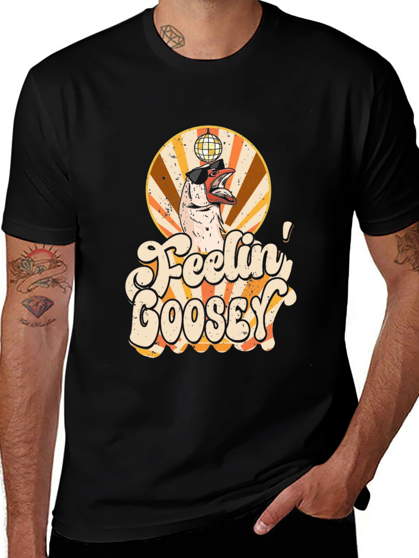 Variant 24 of Feelin' Goosey T-Shirt - Retro Goose Disco Design