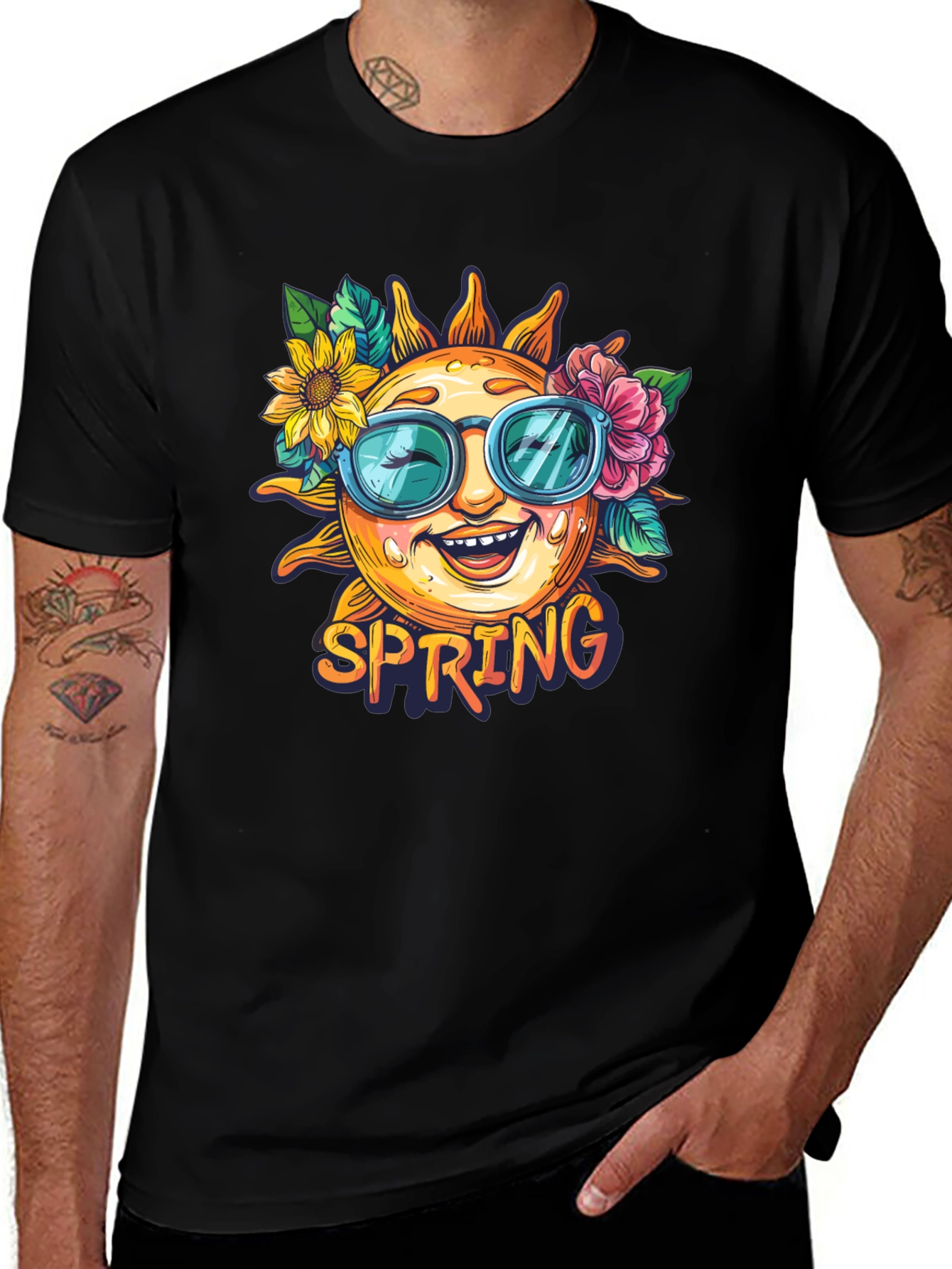 Variant 17 of Spring Sun Graphic Tee - Floral Sunglasses