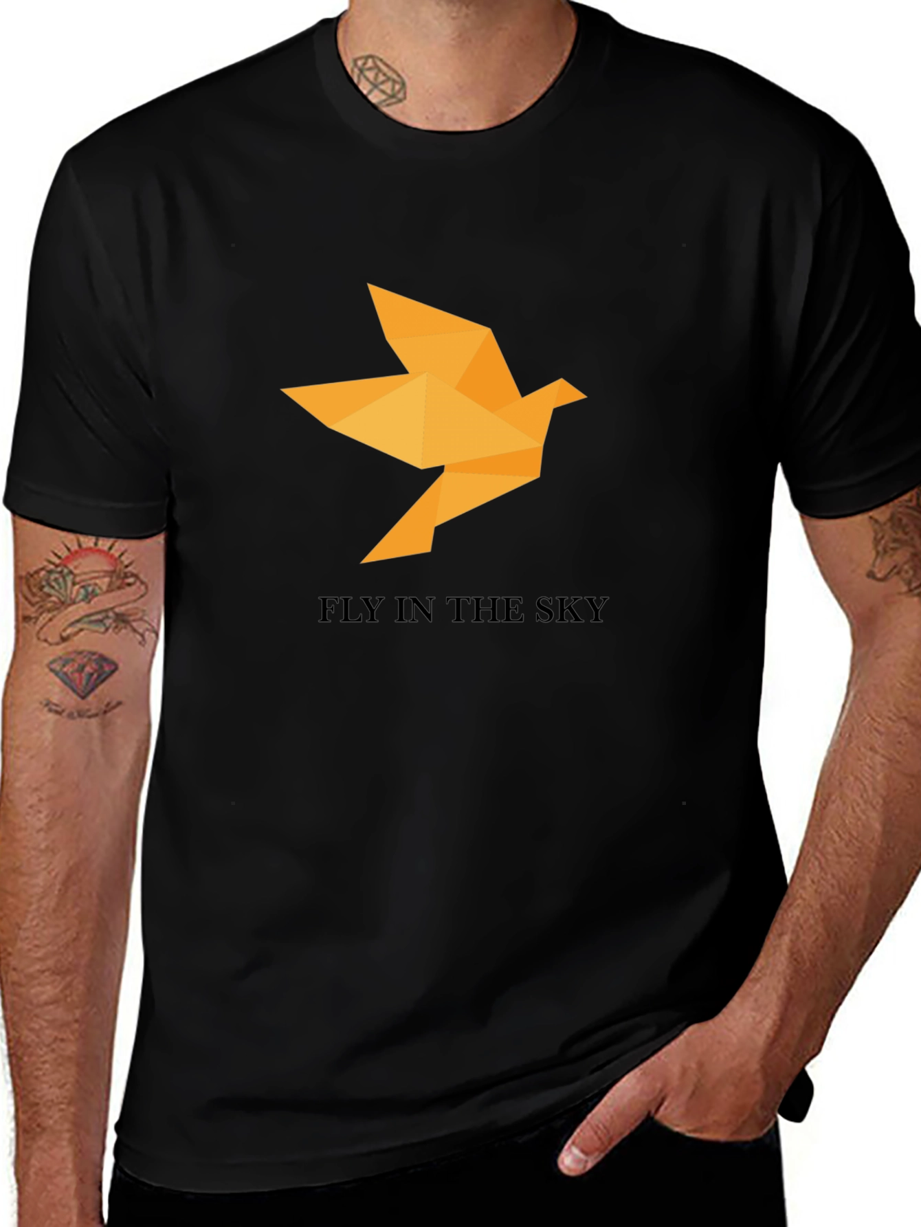 Variant 6 of Geometric Bird T-Shirt - Fly in the Sky