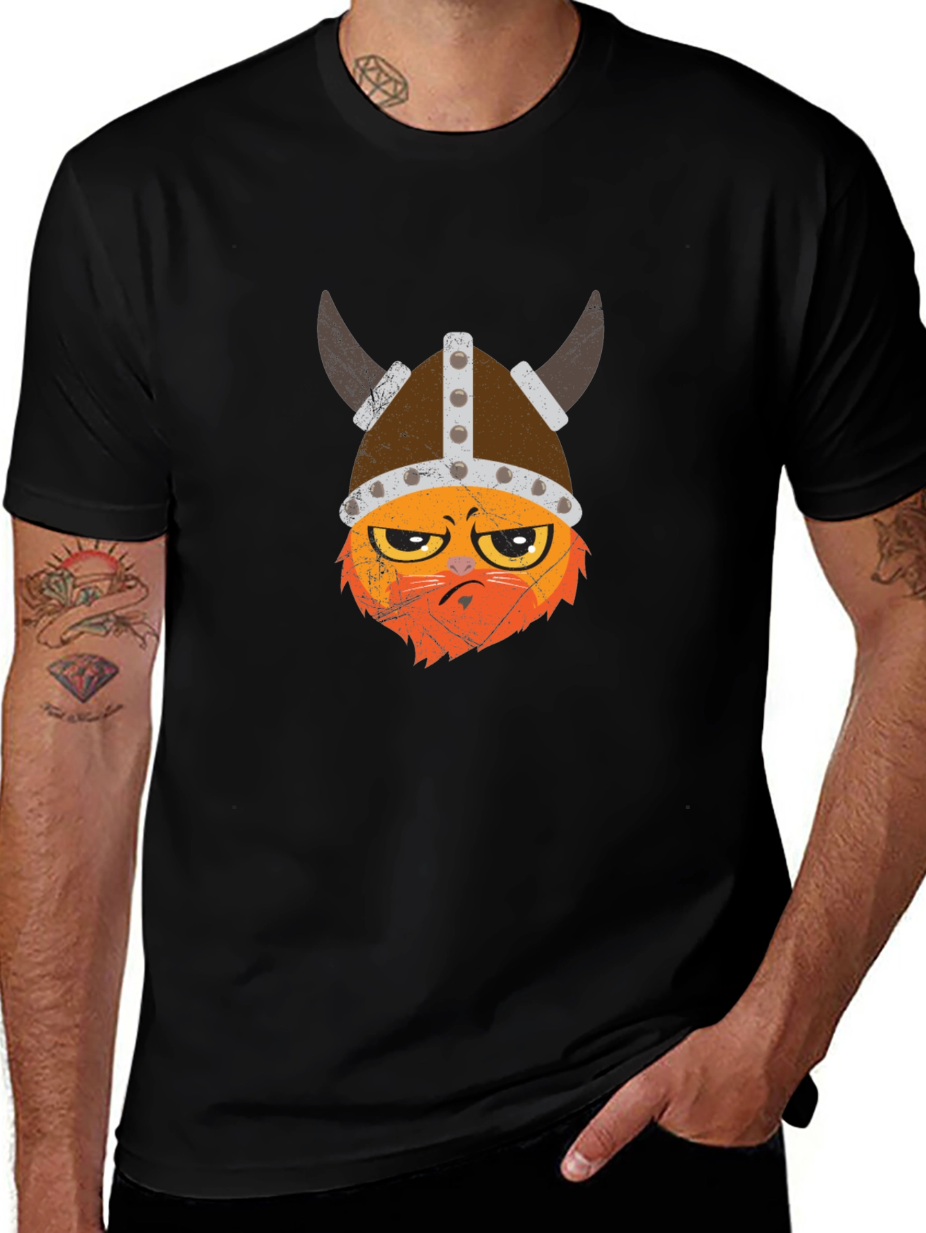 Grumpy Viking Cat Graphic Tee