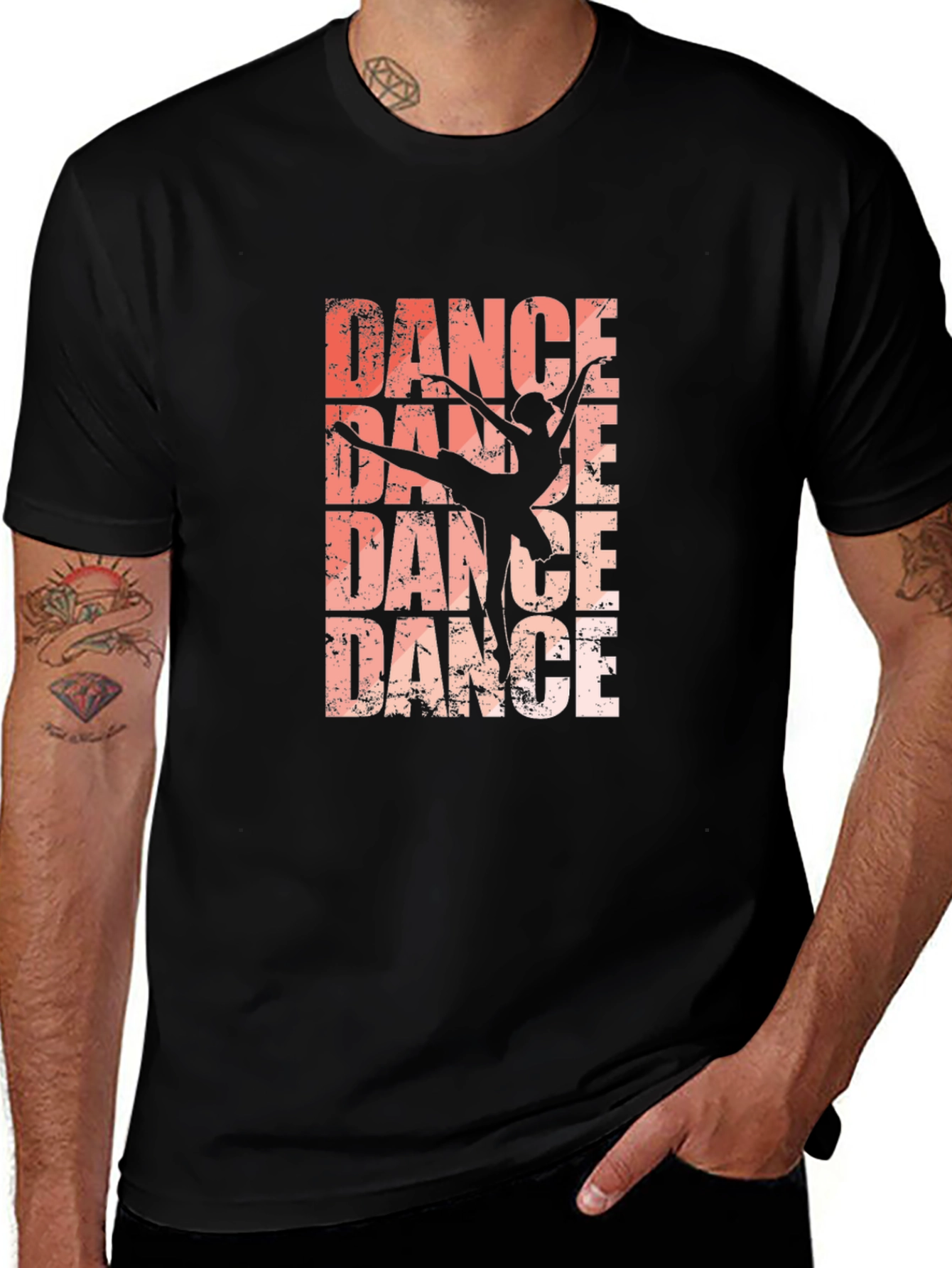 Variant 14 of Dance Silhouette Graphic Tee - Black Cotton T-Shirt