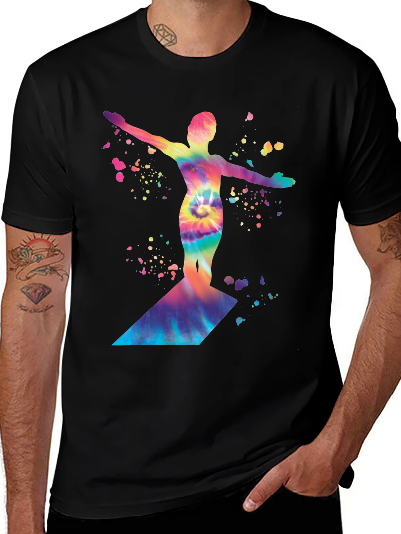Variant 22 of Tie-Dye Diver Graphic Black T-Shirt