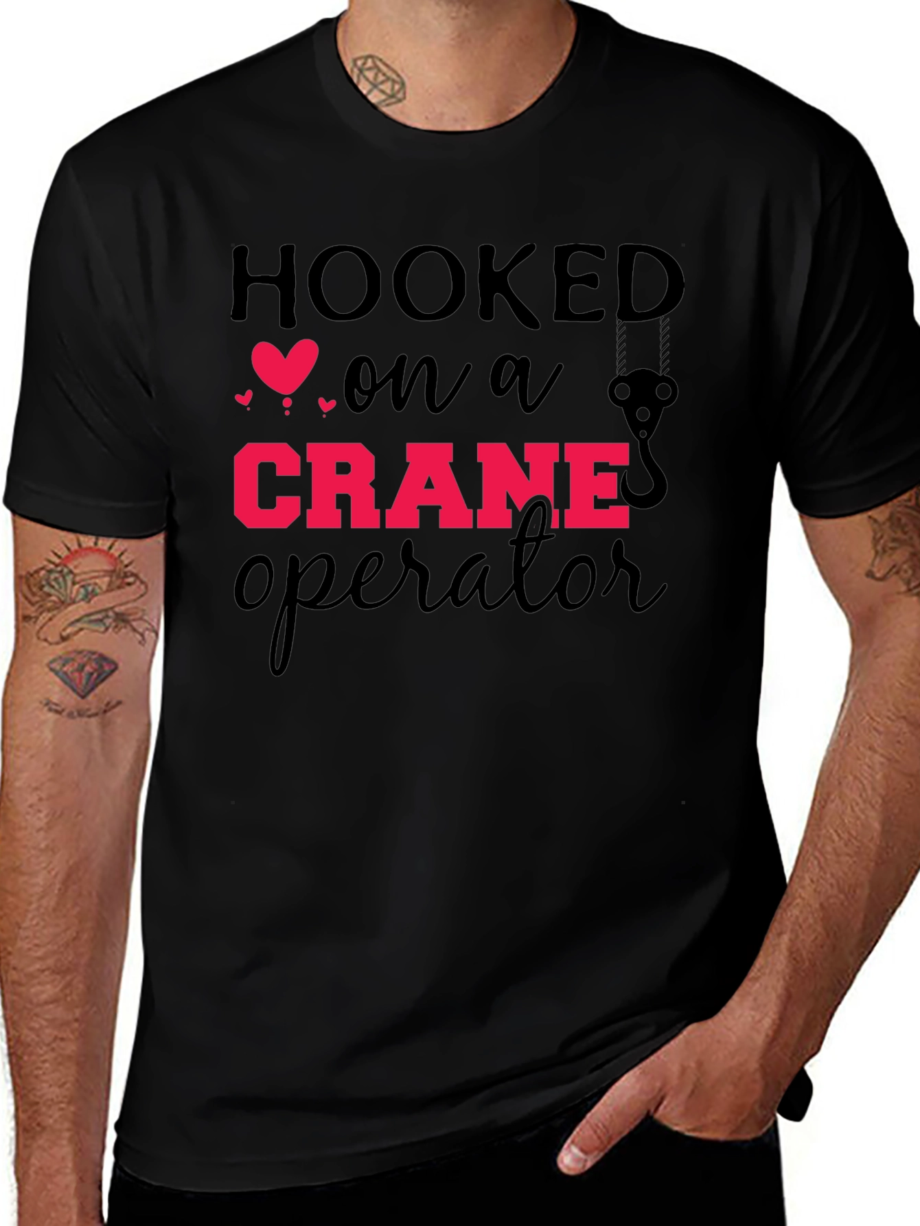 Variant 17 of Hooked On A Crane Operator Graphic Tee