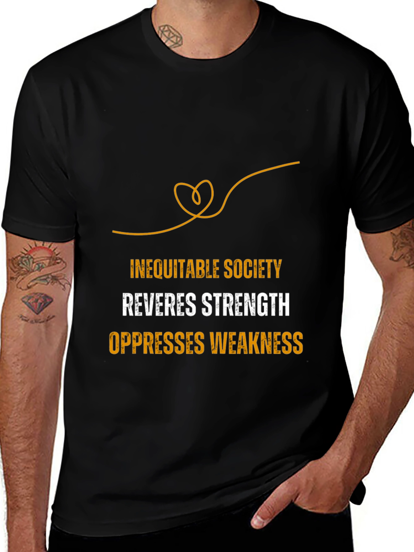 Variant 14 of Inequitable Society Black Graphic Tee