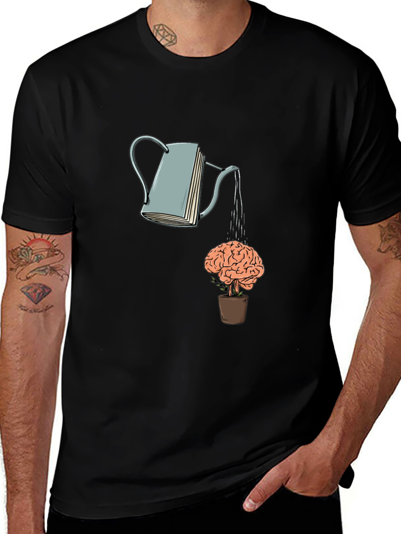 Variant 13 of Brain Plant Growth T-Shirt: Nurture Your Mind!