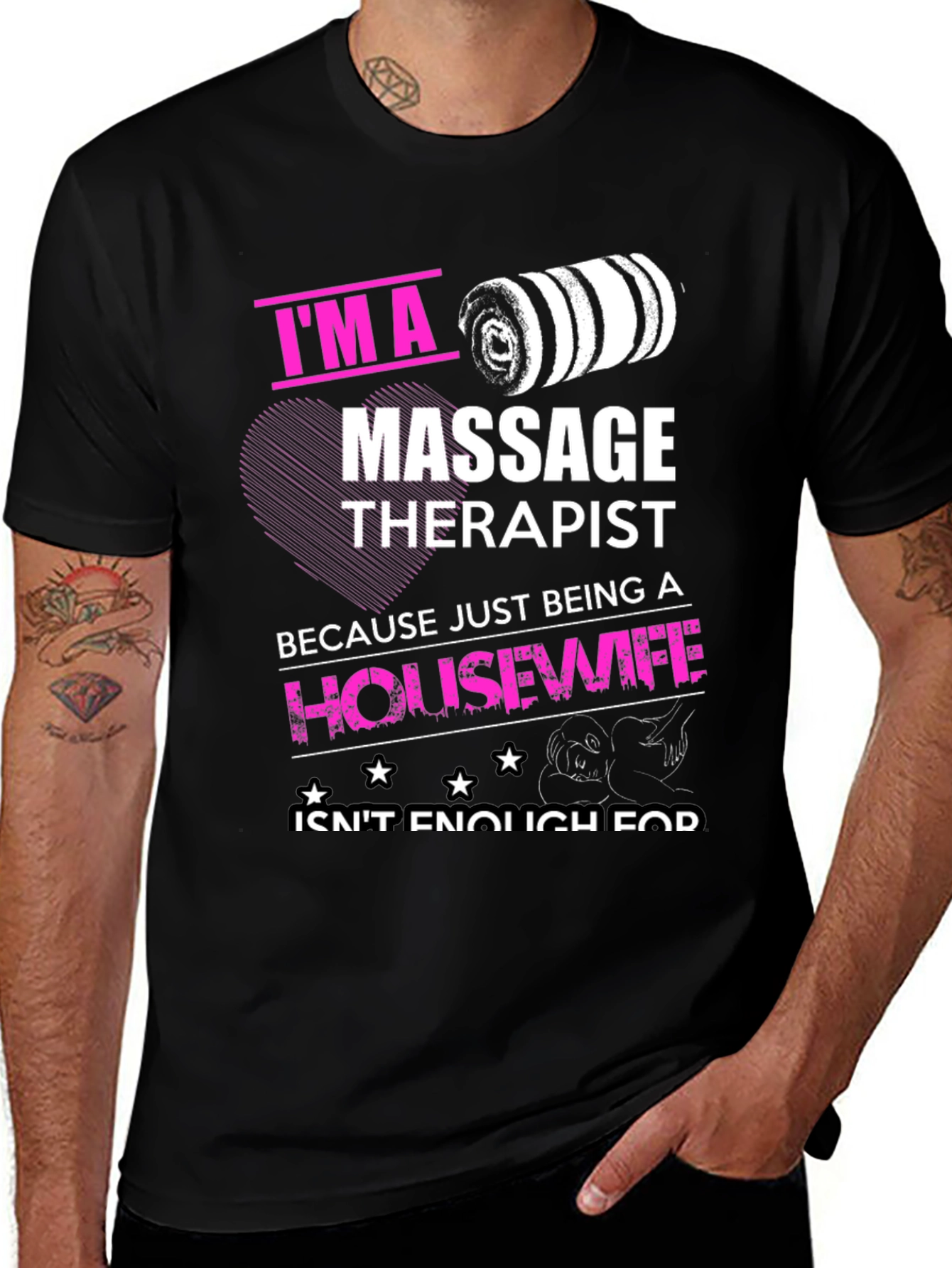 Black Massage Therapist Graphic Tee main image