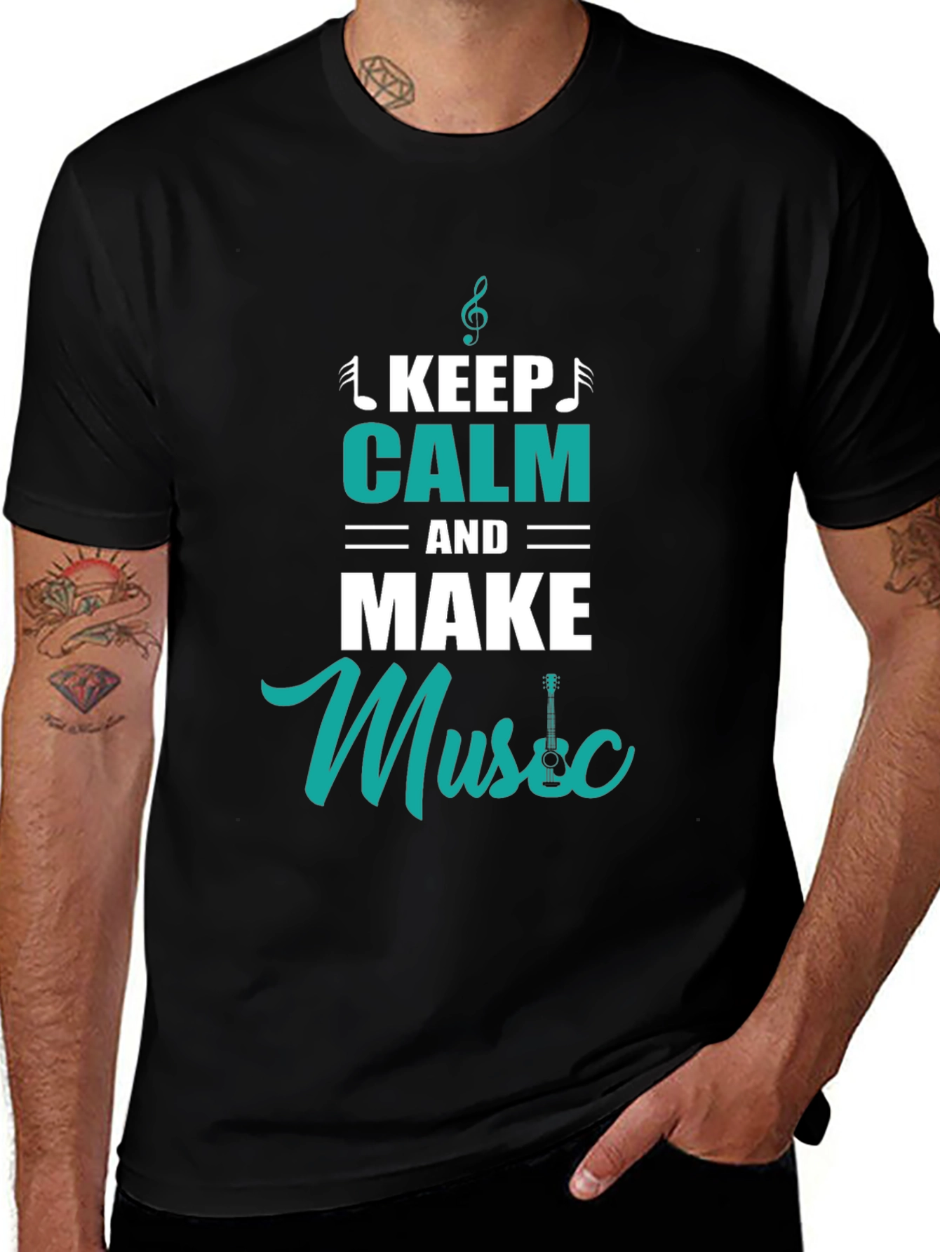 Variant 4 of Keep Calm and Make Music Black T-Shirt