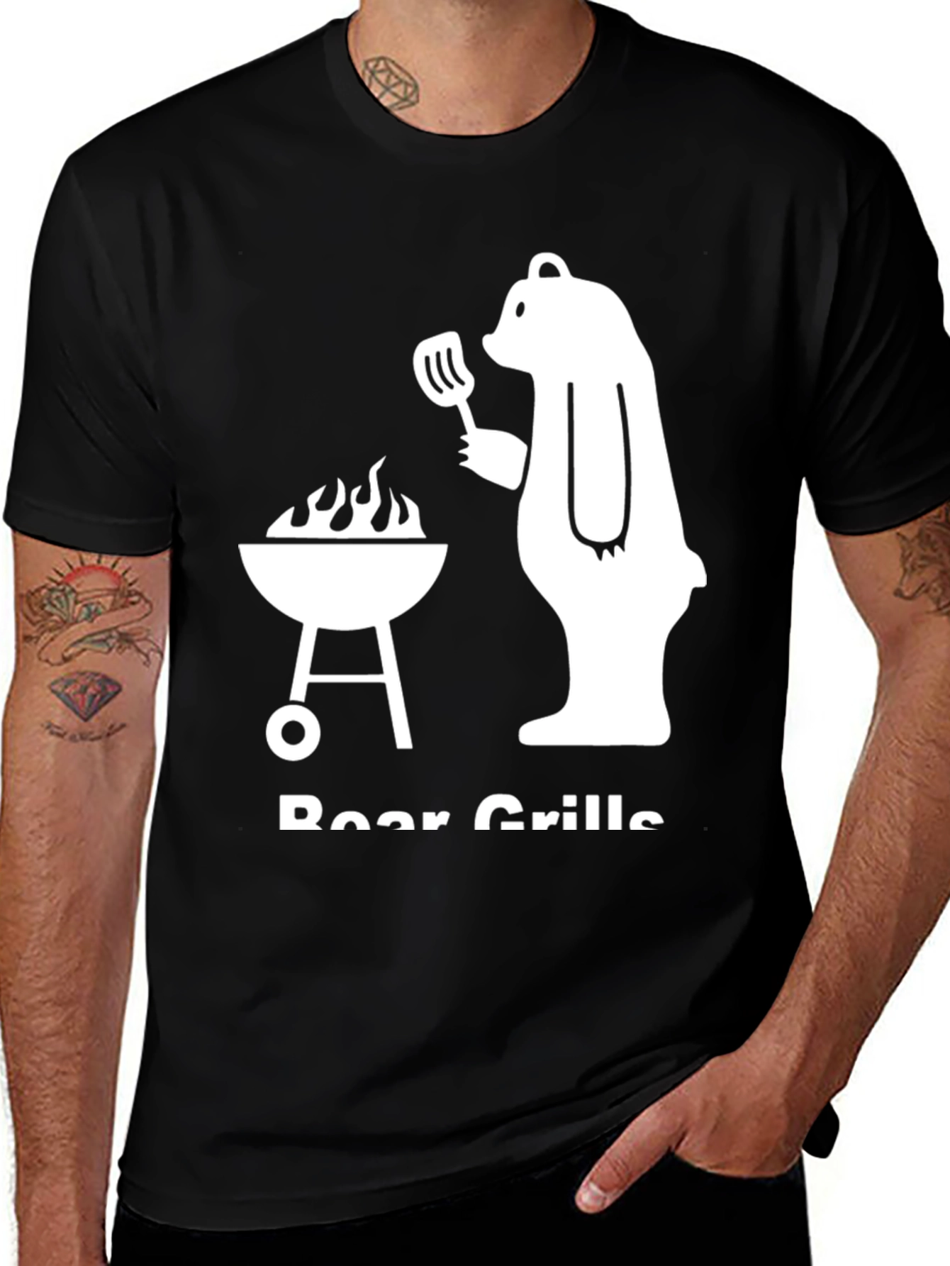 Variant 22 of Bear Grills BBQ Graphic Tee - Funny Summer T-Shirt