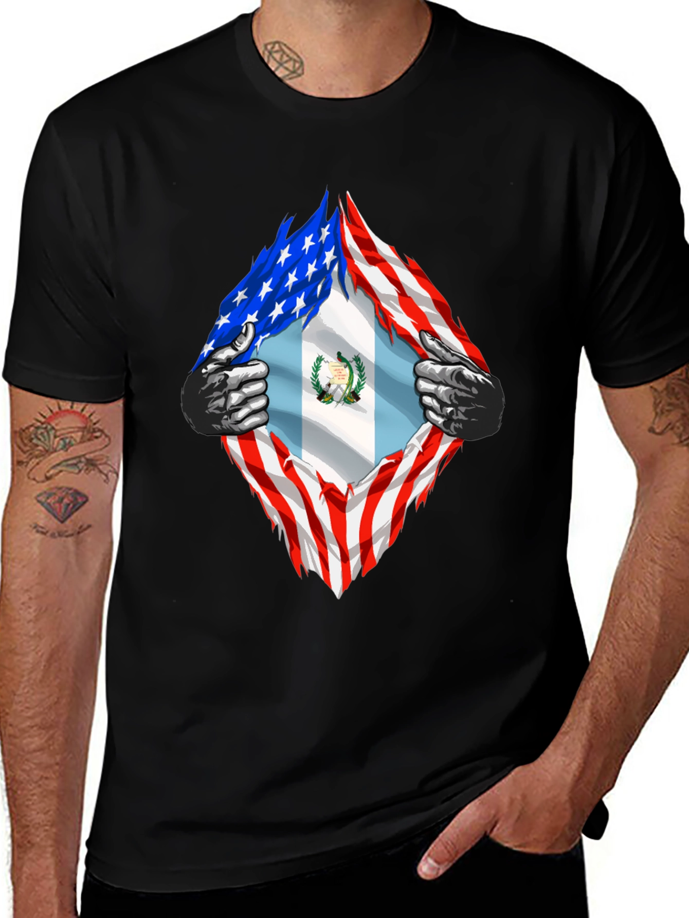 Variant 16 of USA Guatemala Flag T-Shirt