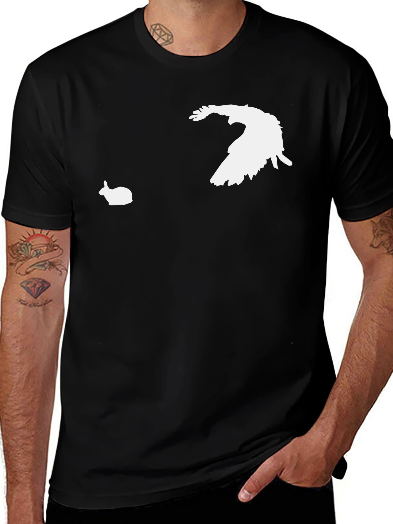 Variant 5 of Eagle and Rabbit Black T-Shirt