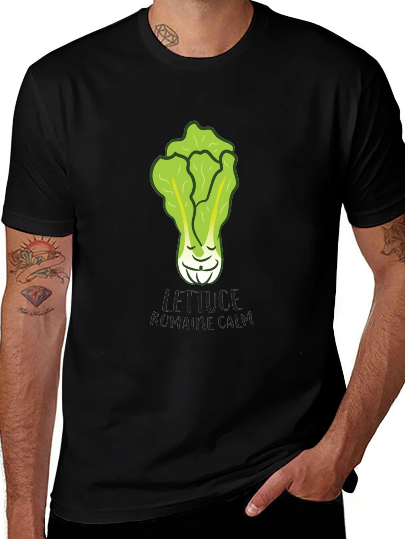Variant 19 of Lettuce Romaine Calm Black T-Shirt