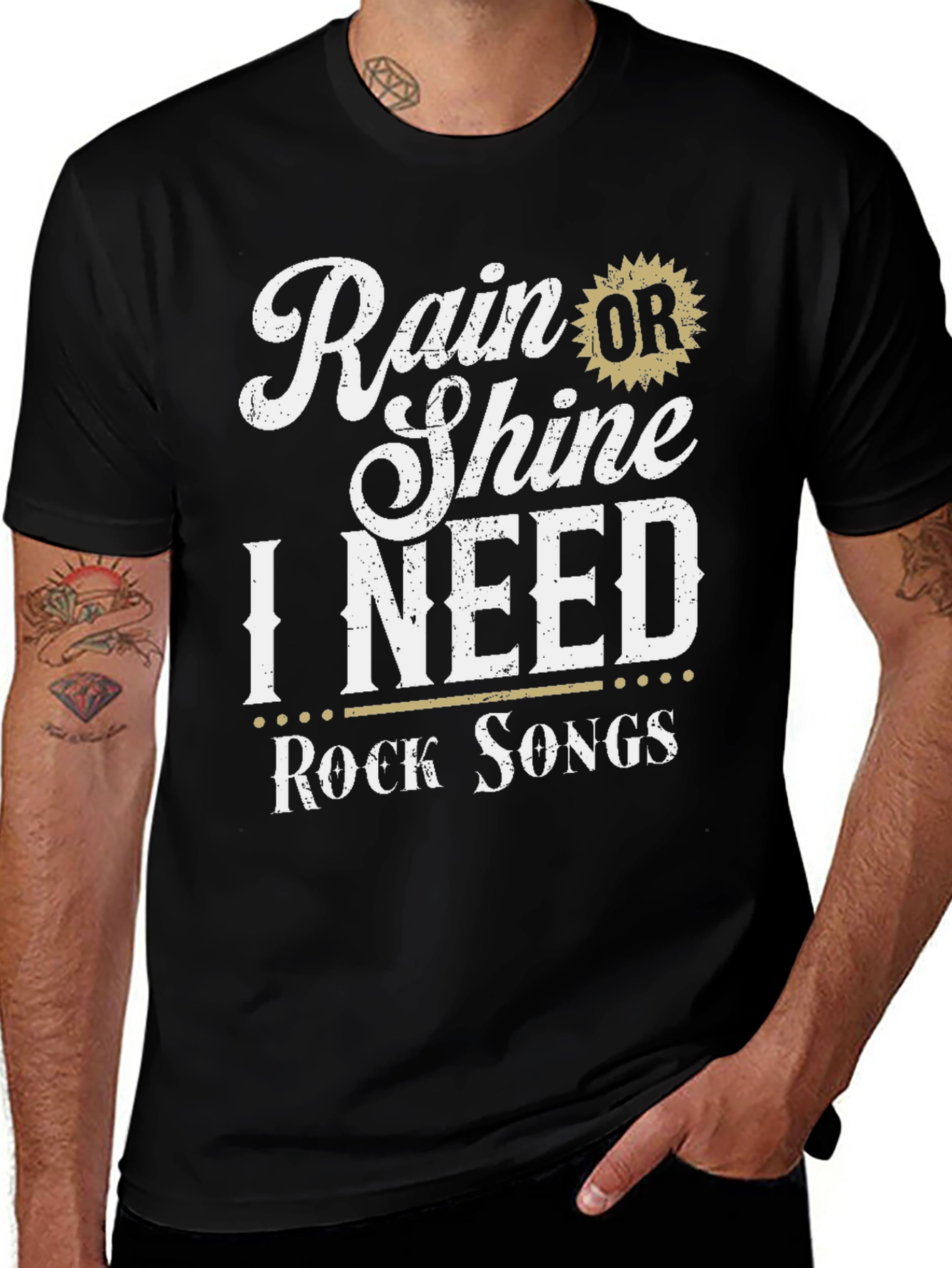Variant 5 of Rain or Shine I Need Rock Songs T-Shirt