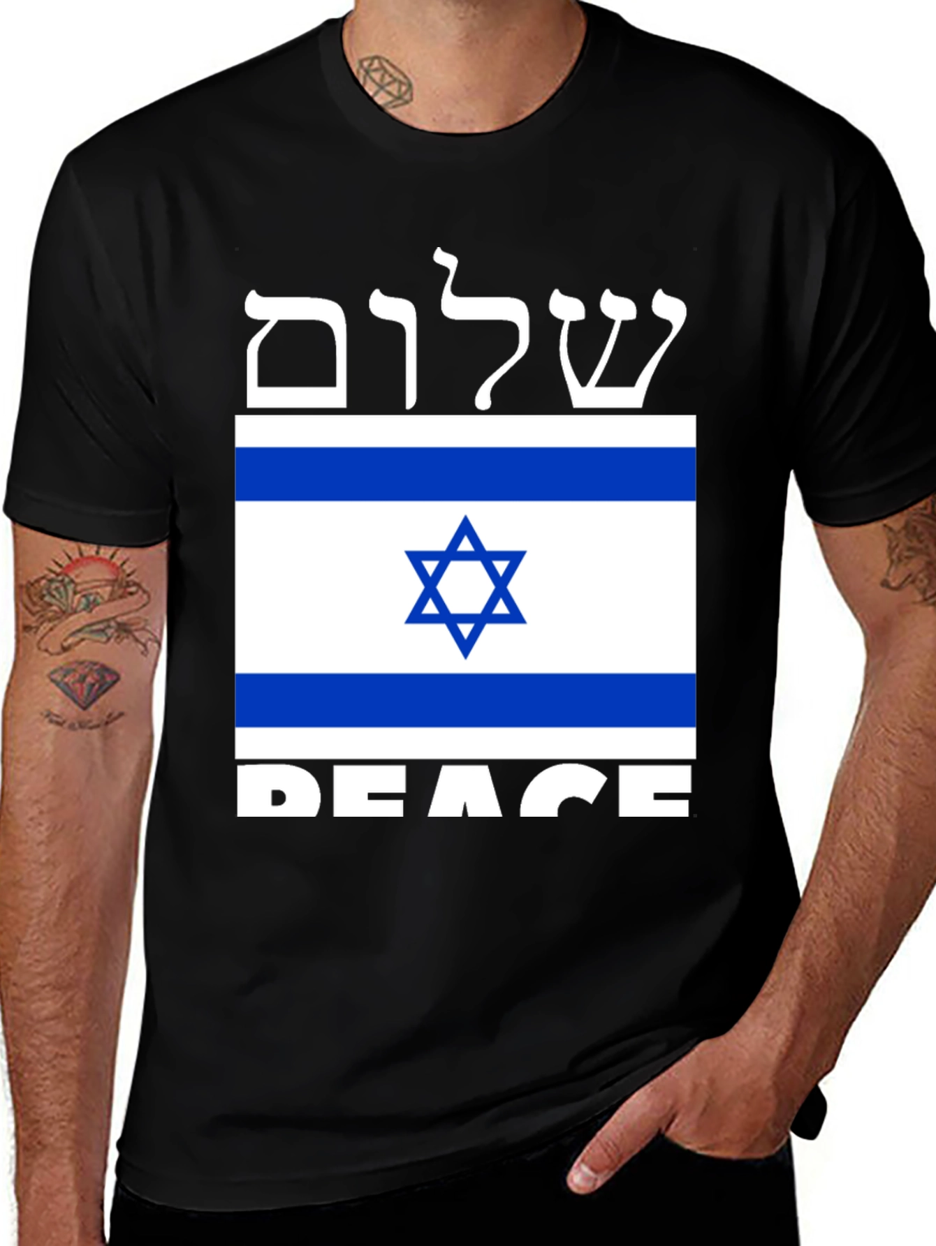 Peace Israel Flag T-Shirt Shalom Jewish Pride Top