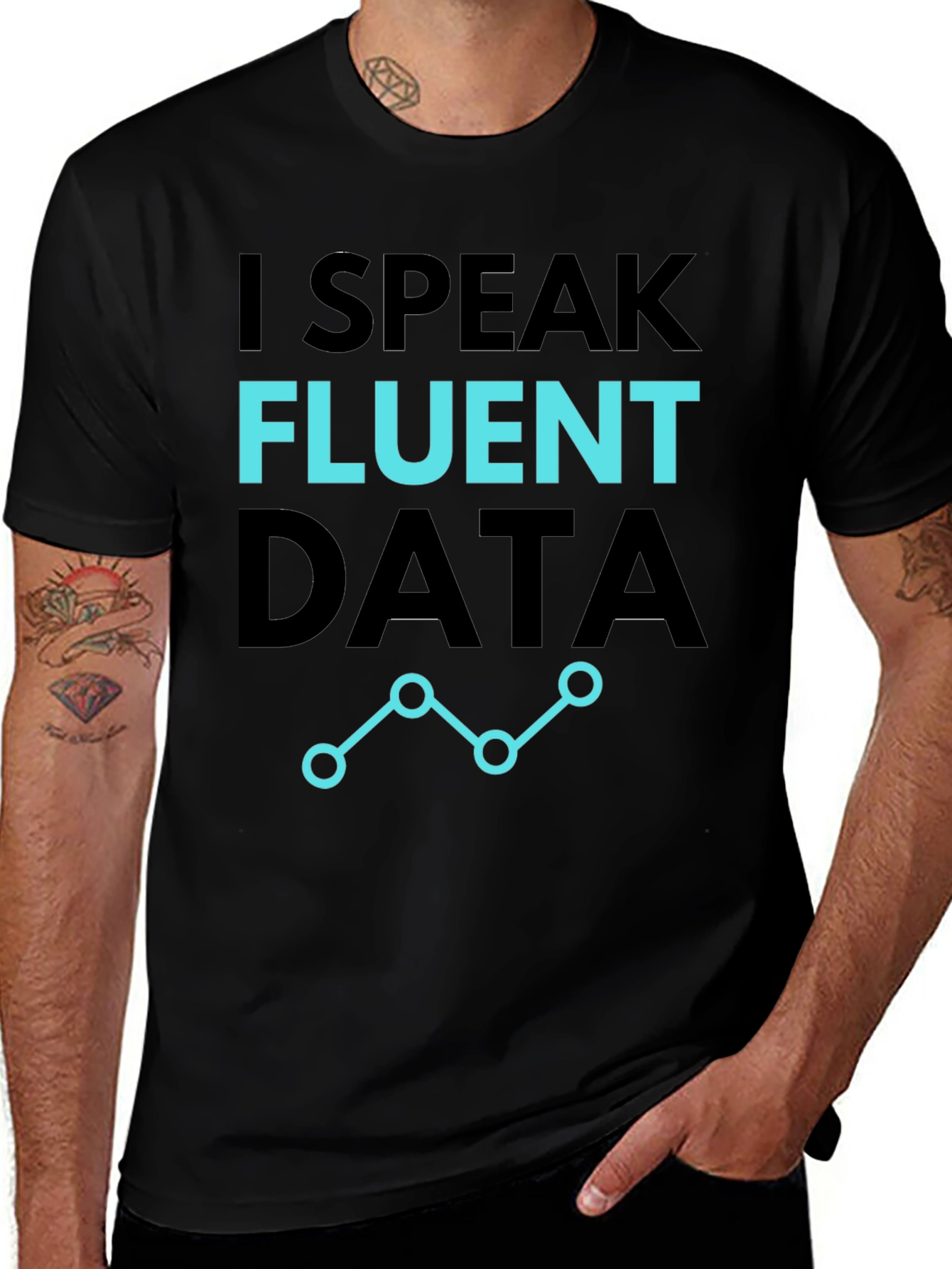 Variant 19 of I Speak Fluent Data T-Shirt - Black Casual Tee