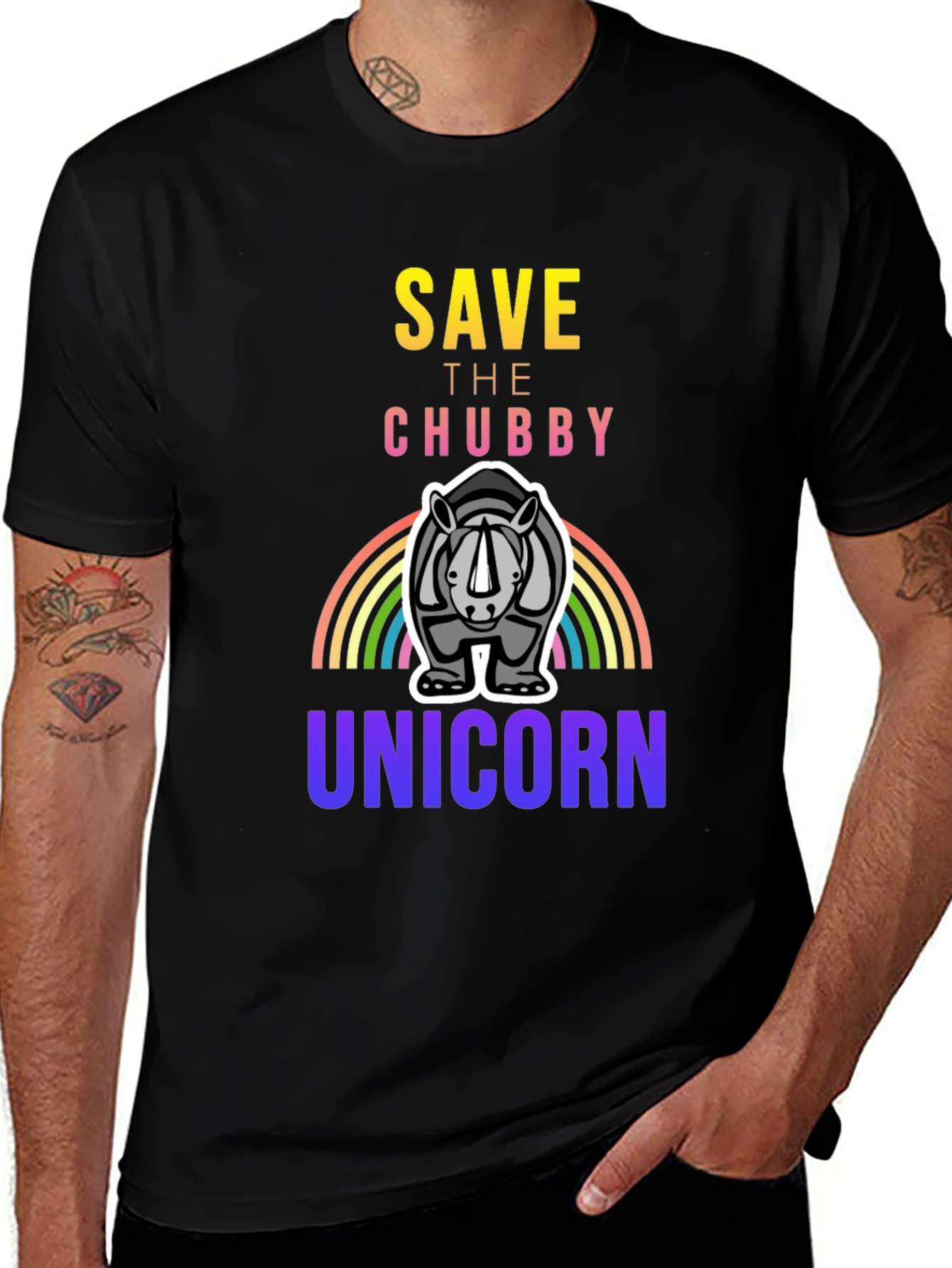 Variant 2 of Save the Chubby Unicorn Graphic Tee
