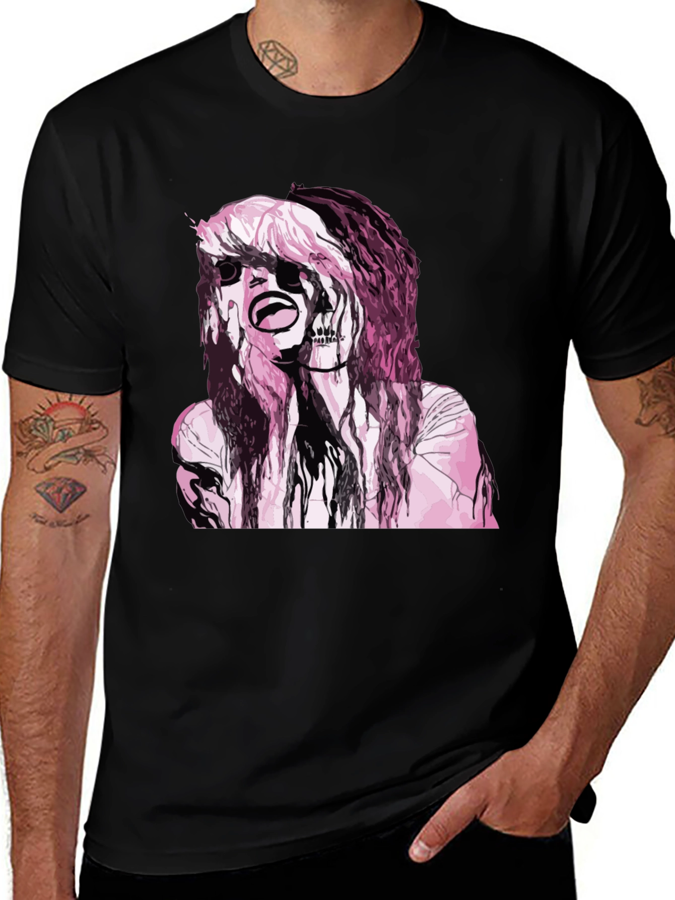 Edgy Skull Graphic T-Shirt - Black