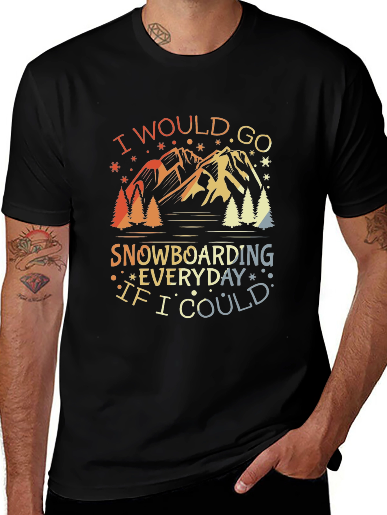 Variant 30 of Snowboarding Everyday Graphic Tee - Mountain Adventure Shirt