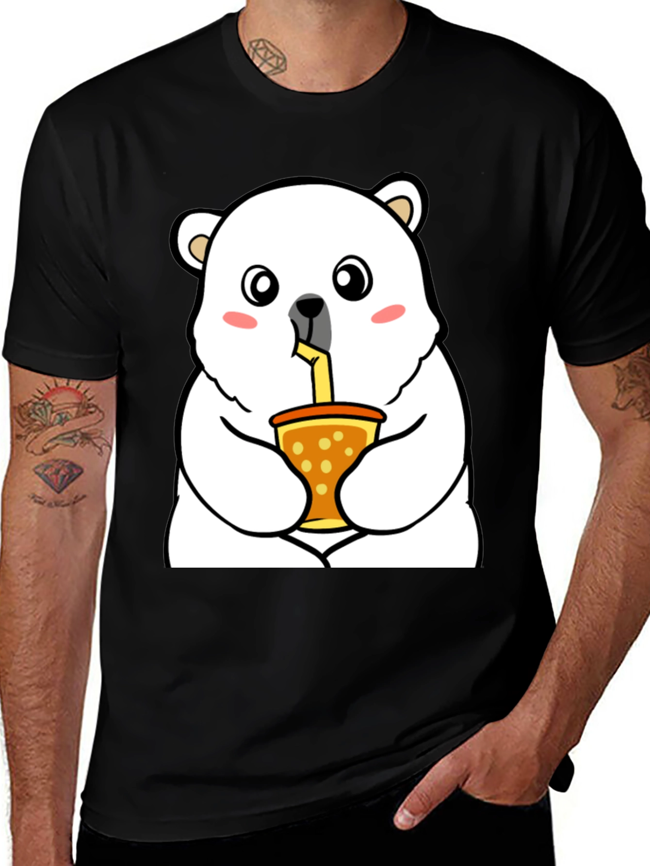 Variant 11 of Cute Polar Bear Bubble Tea T-Shirt - Unisex