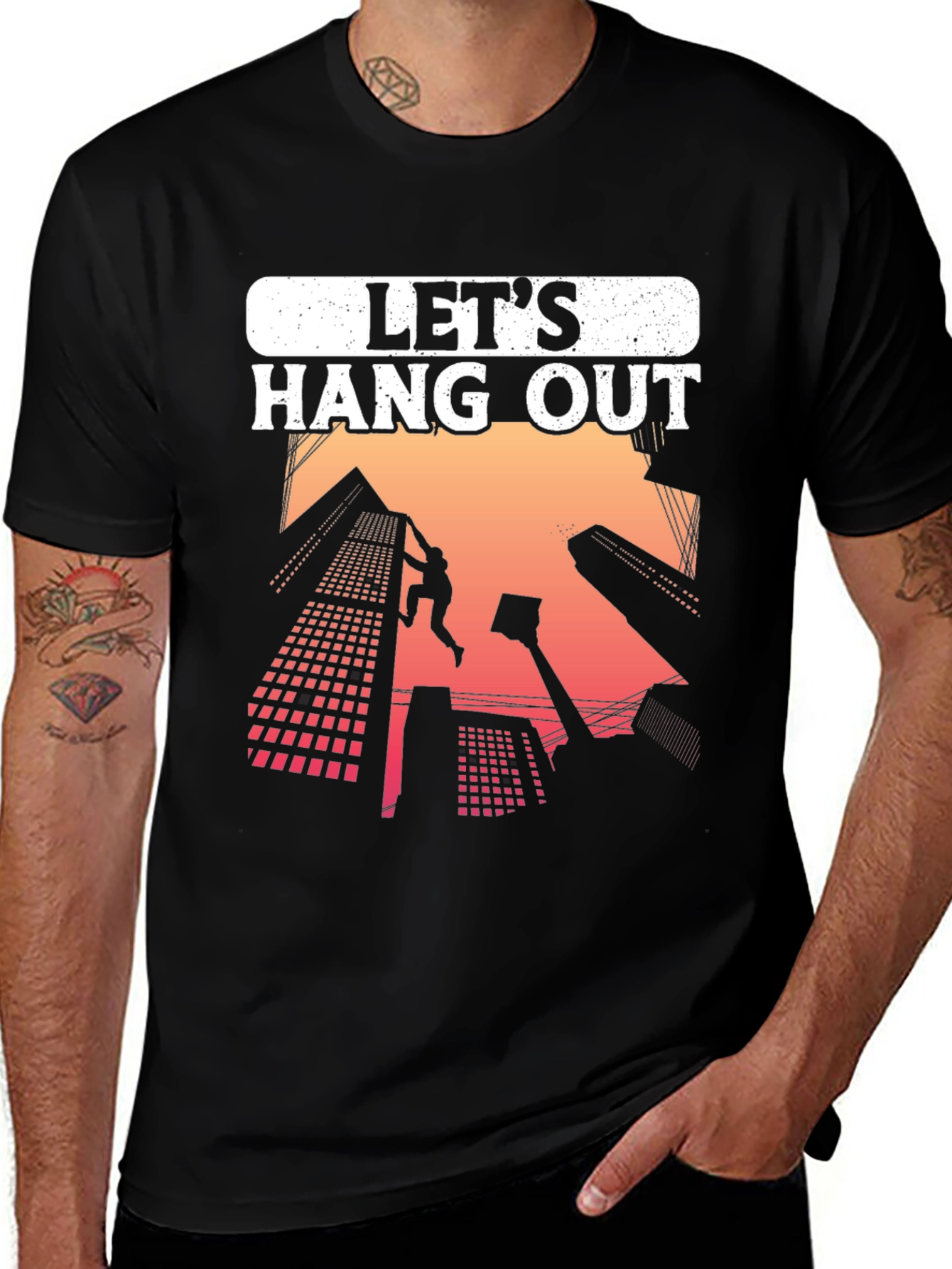 Variant 23 of Let's Hang Out Rock Climbing Graphic Tee