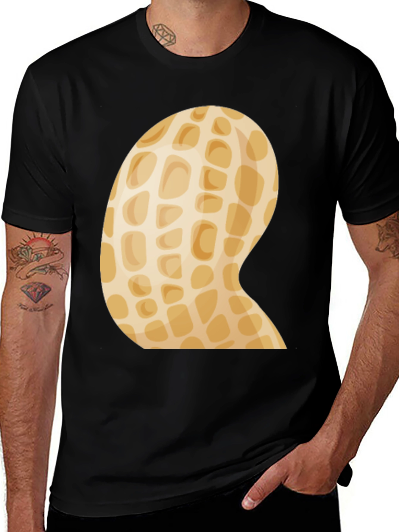 Variant 18 of Peanut Graphic Print Black T-Shirt