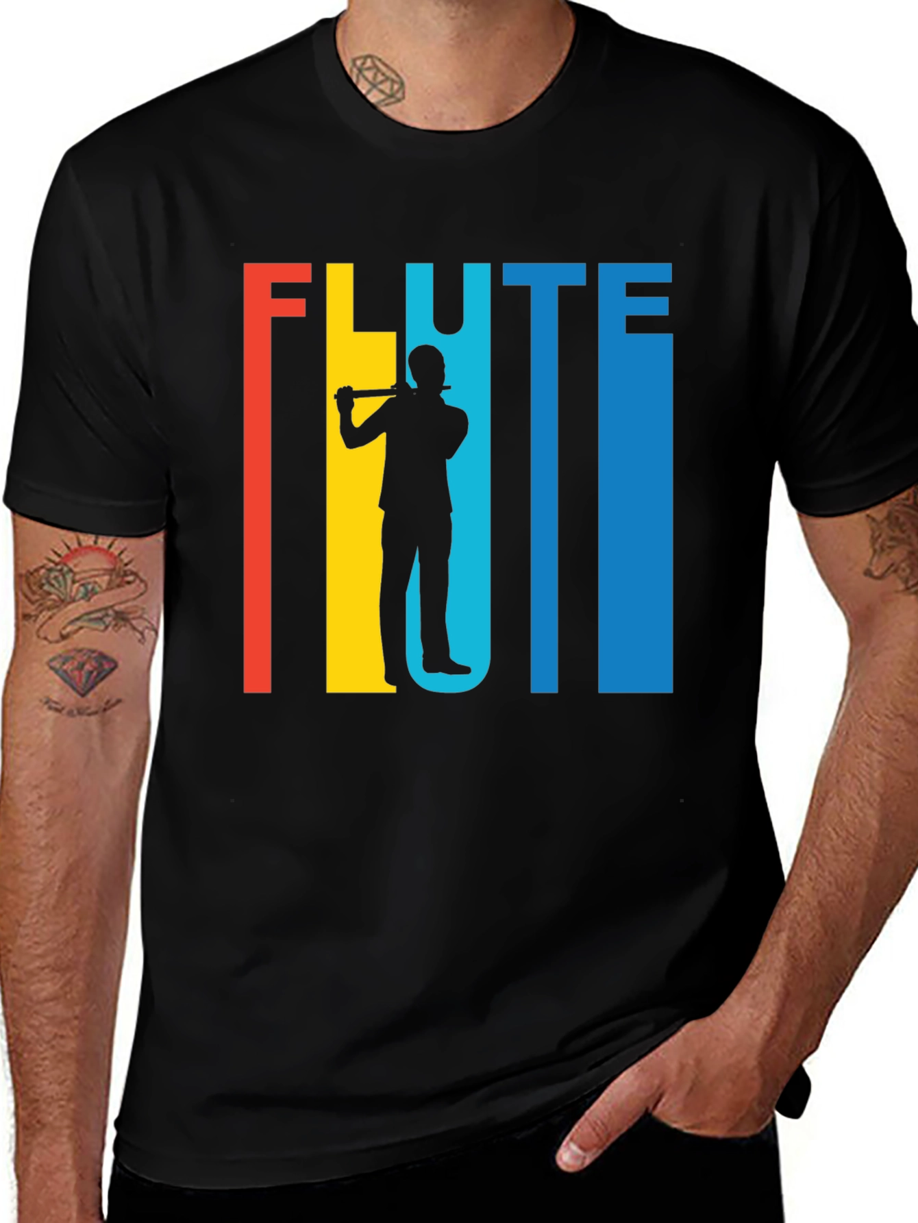 Variant 3 of Flute Player Graphic Tee - Musician Gift