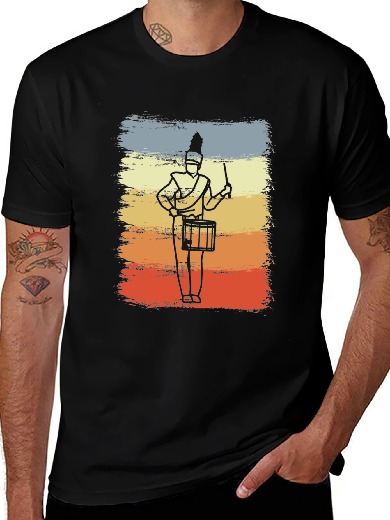 Variant 19 of Marching Band Drummer T-Shirt - Retro Style