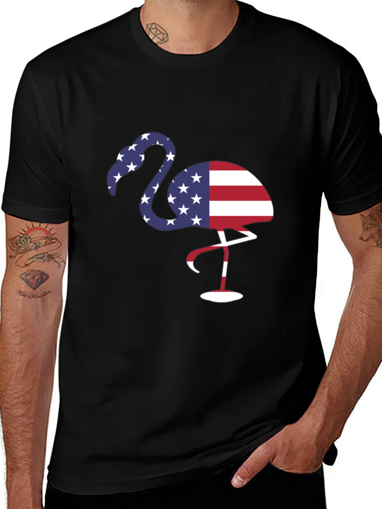Variant 21 of Patriotic Flamingo Graphic Tee