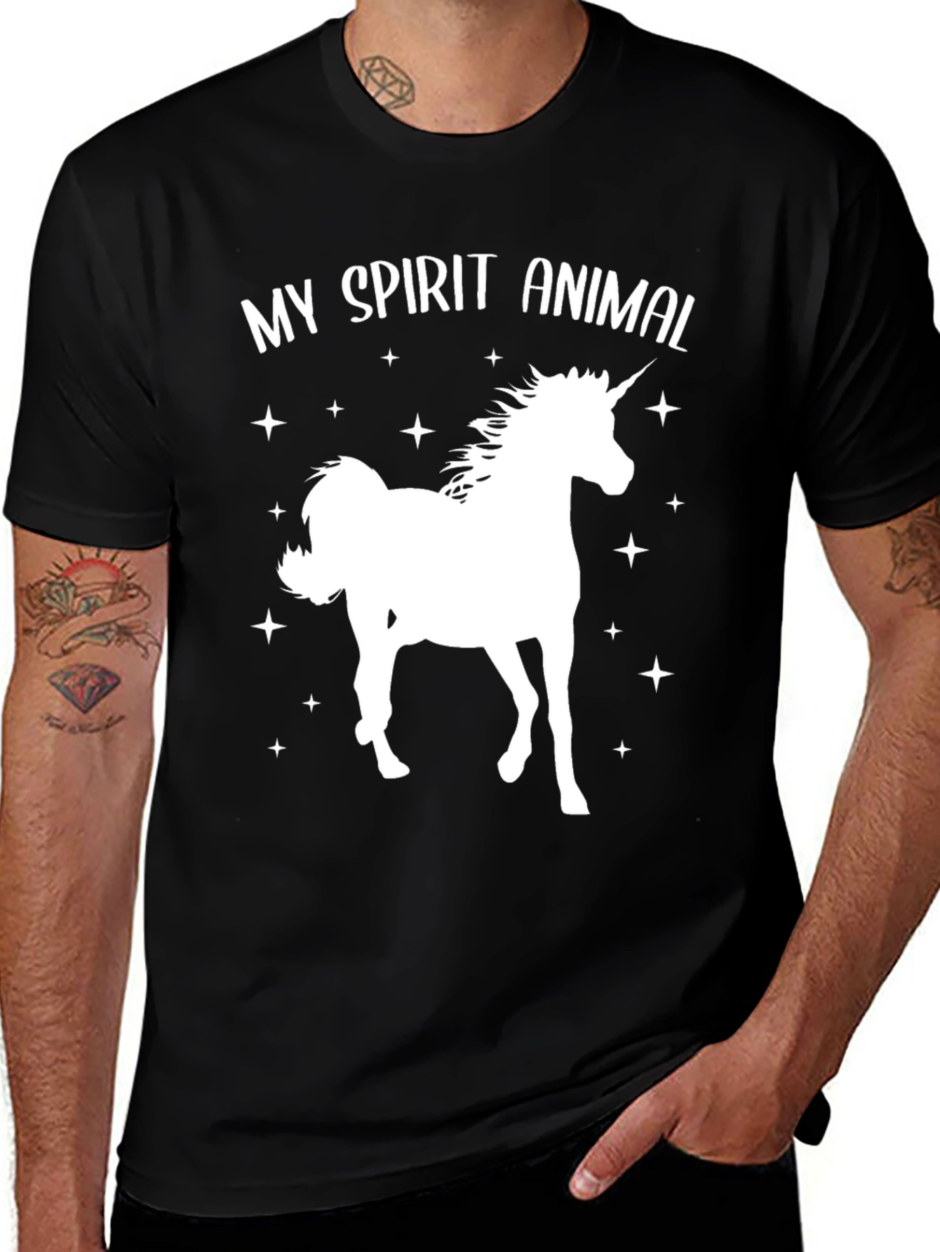 Variant 3 of My Spirit Animal Unicorn Black Graphic T-Shirt
