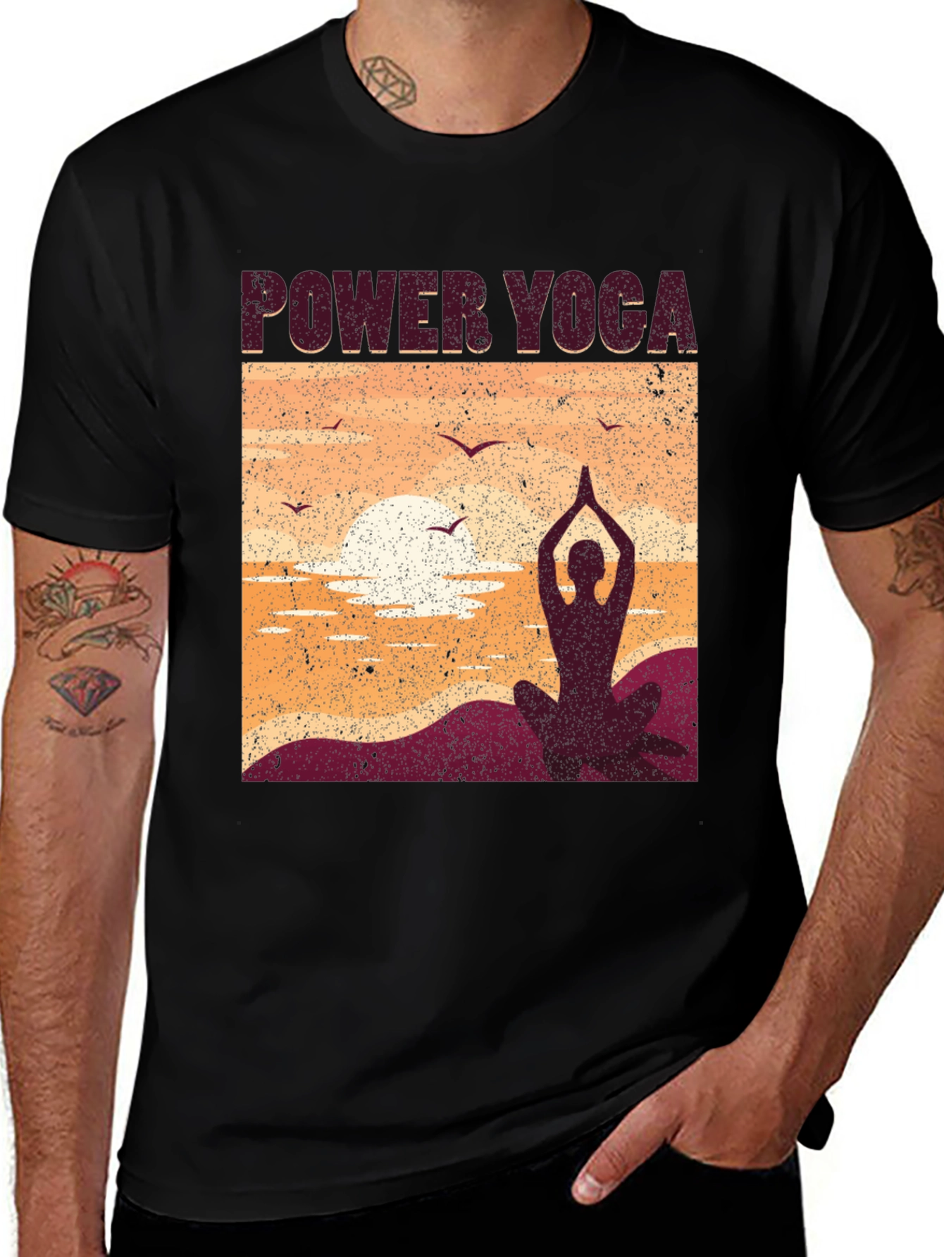 Variant 16 of Power Yoga Graphic Tee - Men's Black T-Shirt