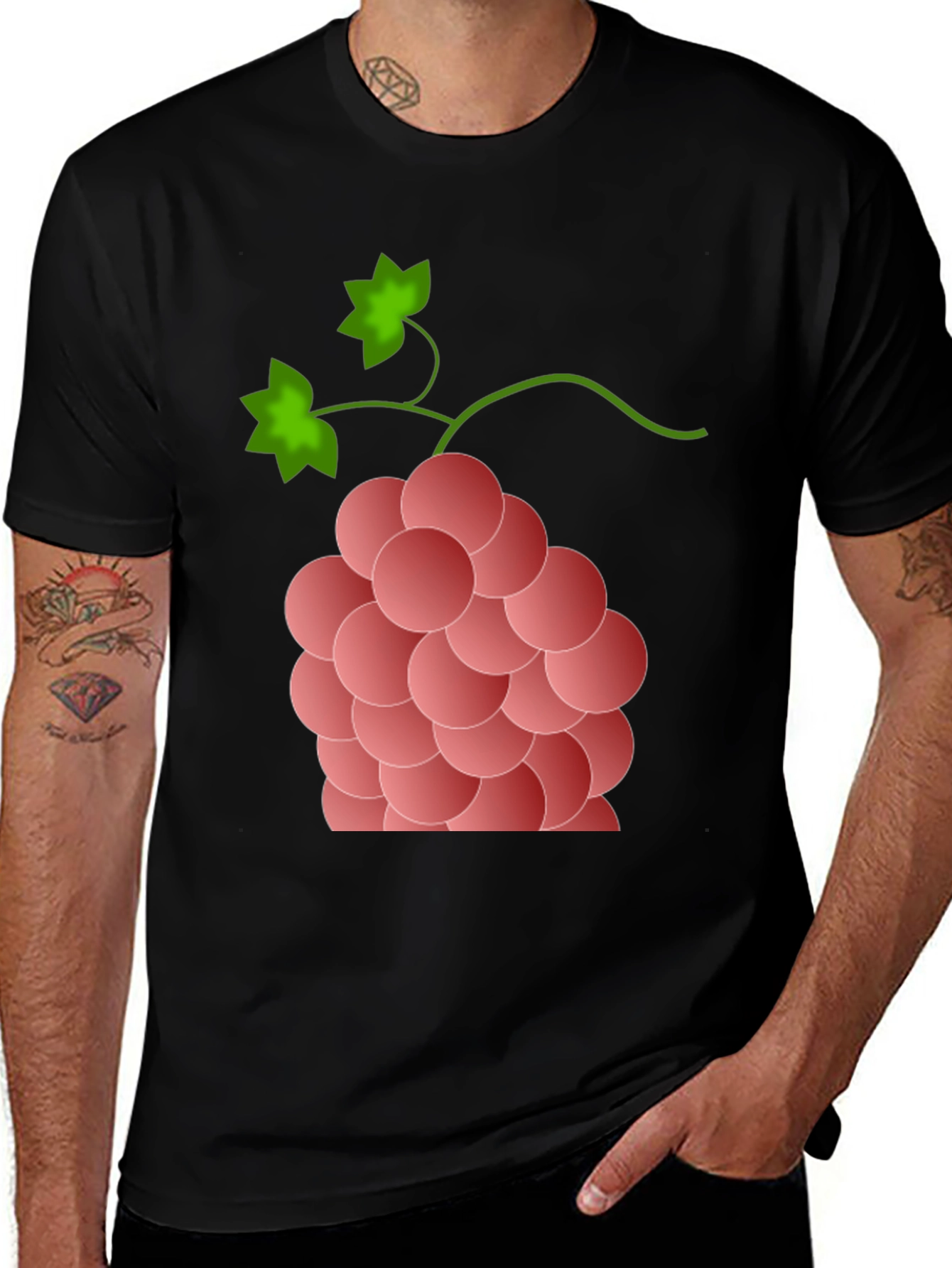 Variant 21 of Grape Design Black T-Shirt