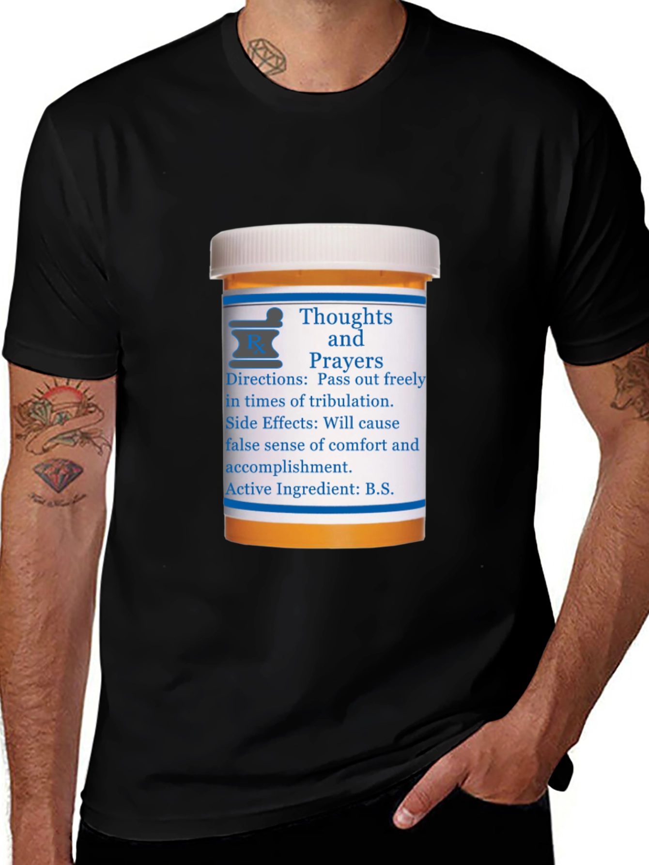 Variant 4 of Thoughts and Prayers Humor T-Shirt