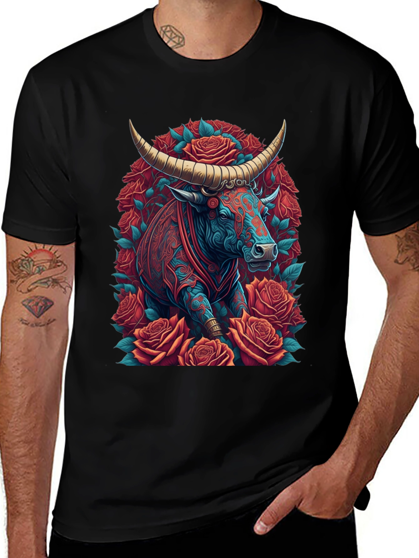 Variant 5 of Bull & Roses Graphic Tee