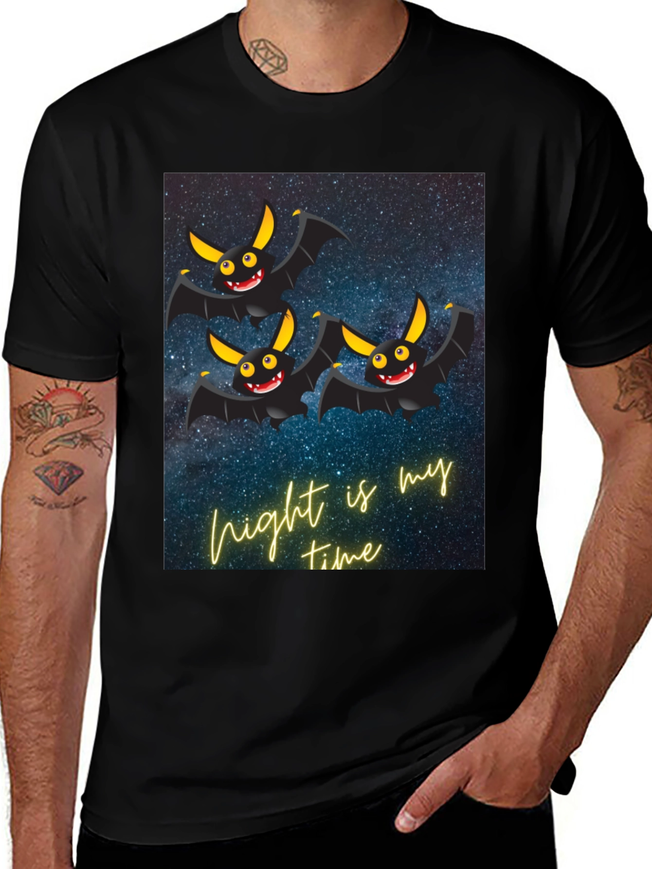 Variant 21 of Night Bats Graphic Tee - Spooky Style