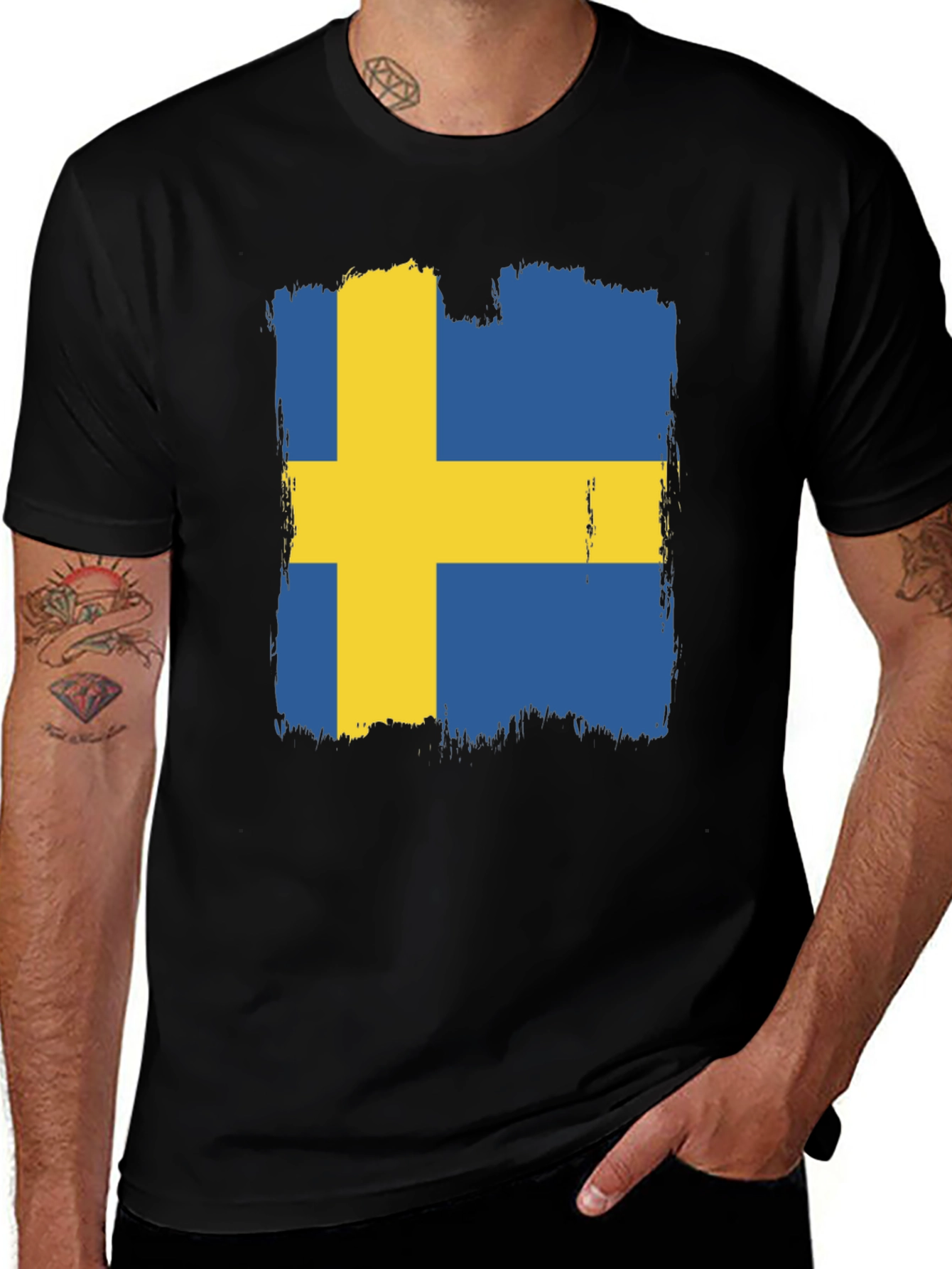 Sweden Flag T-Shirt - Distressed Swedish Pride