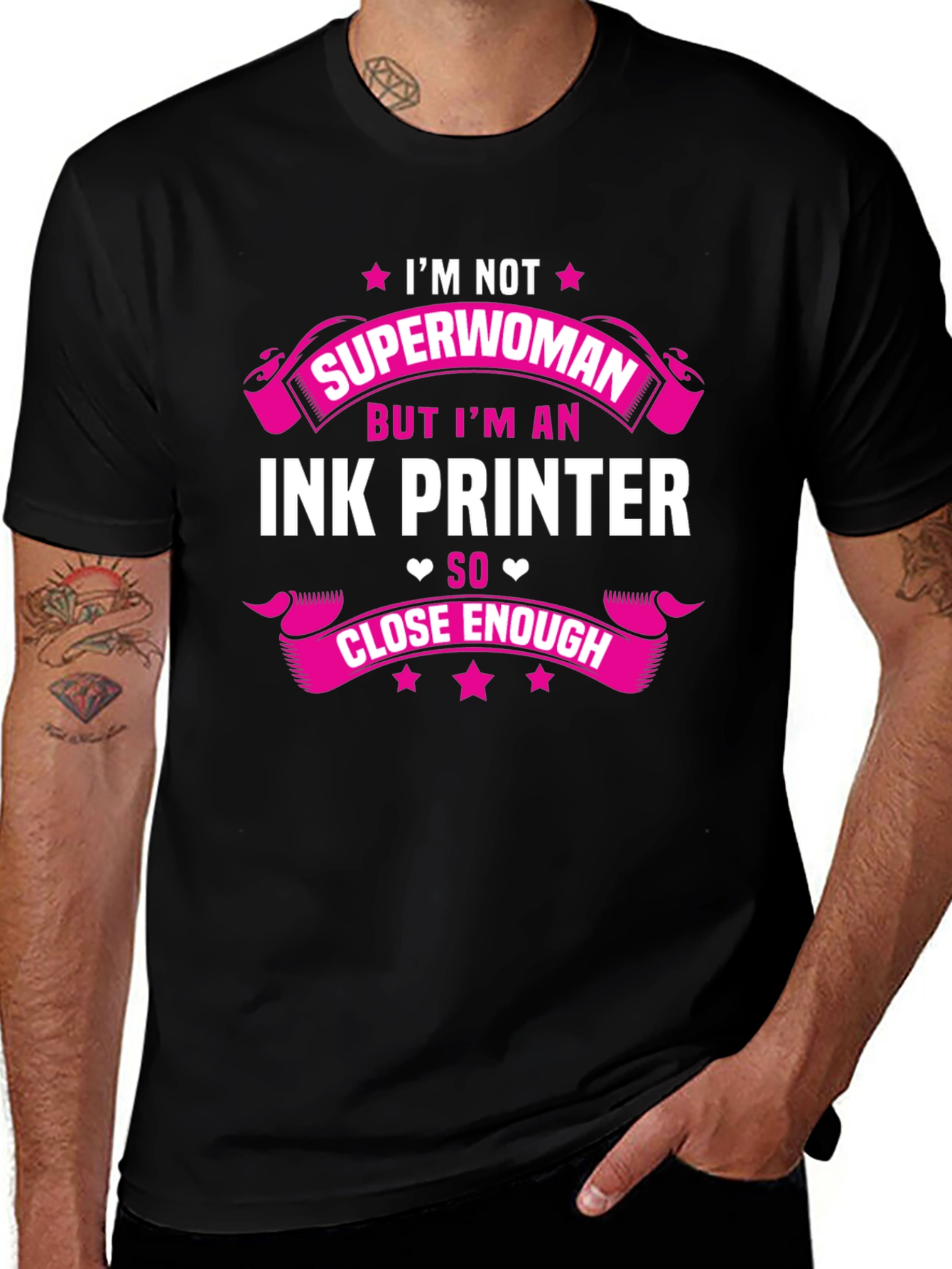 Variant 4 of Ink Printer Superwoman T-Shirt - Funny Gift for Women