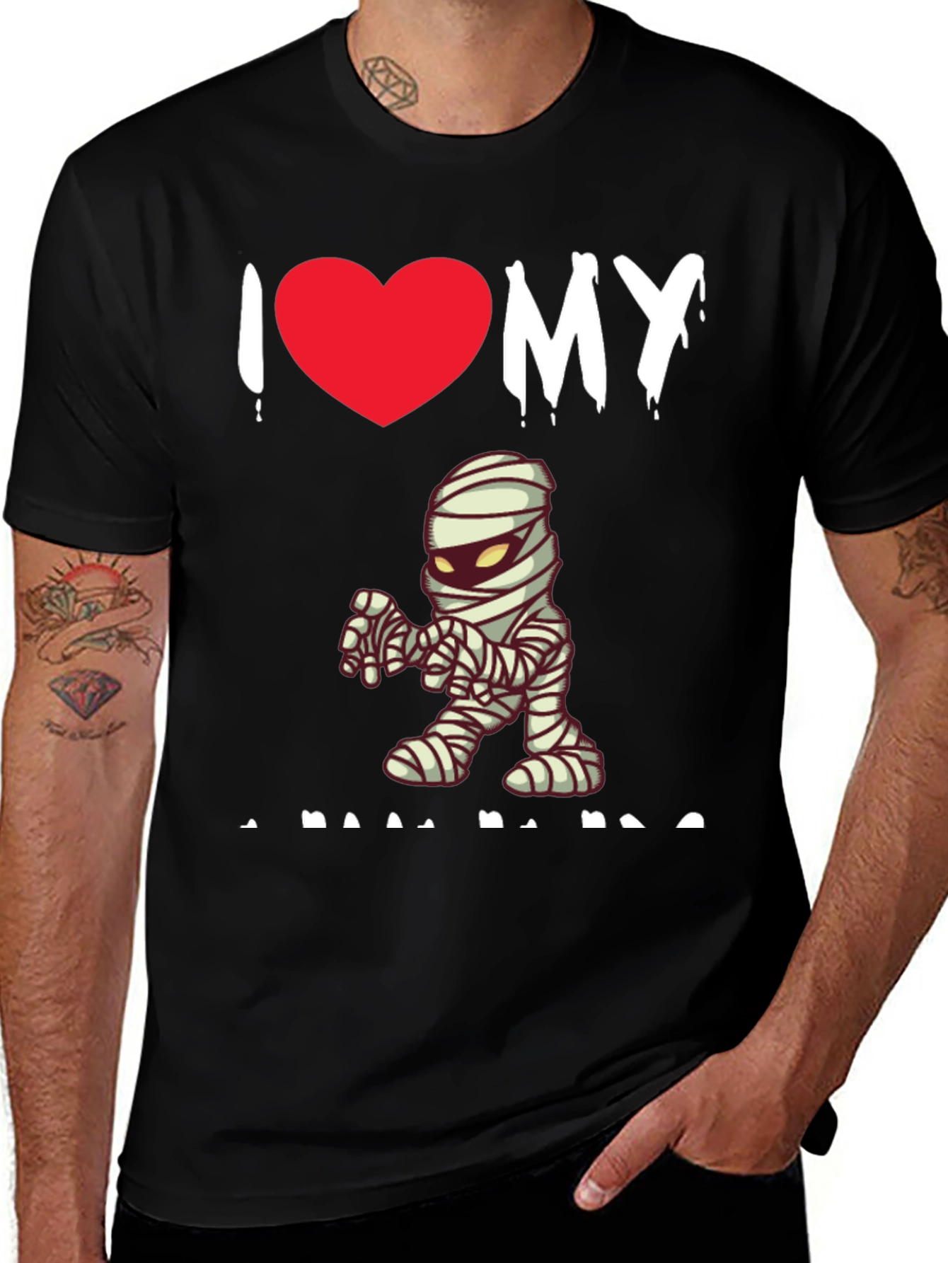 Variant 5 of I Heart My Mummy Graphic Tee - Halloween Apparel