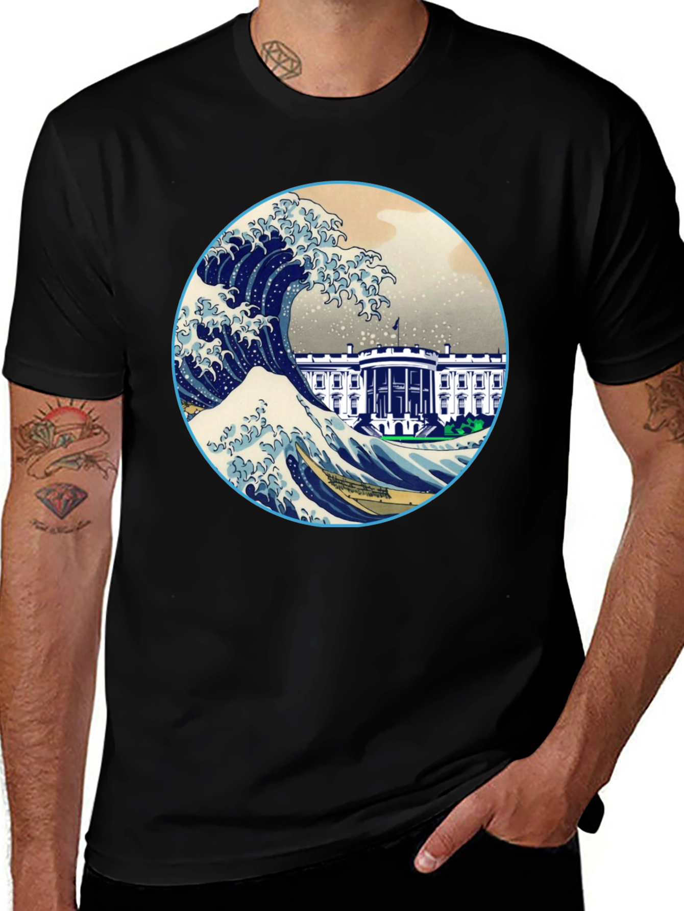 Variant 20 of Great Wave White House Graphic T-Shirt