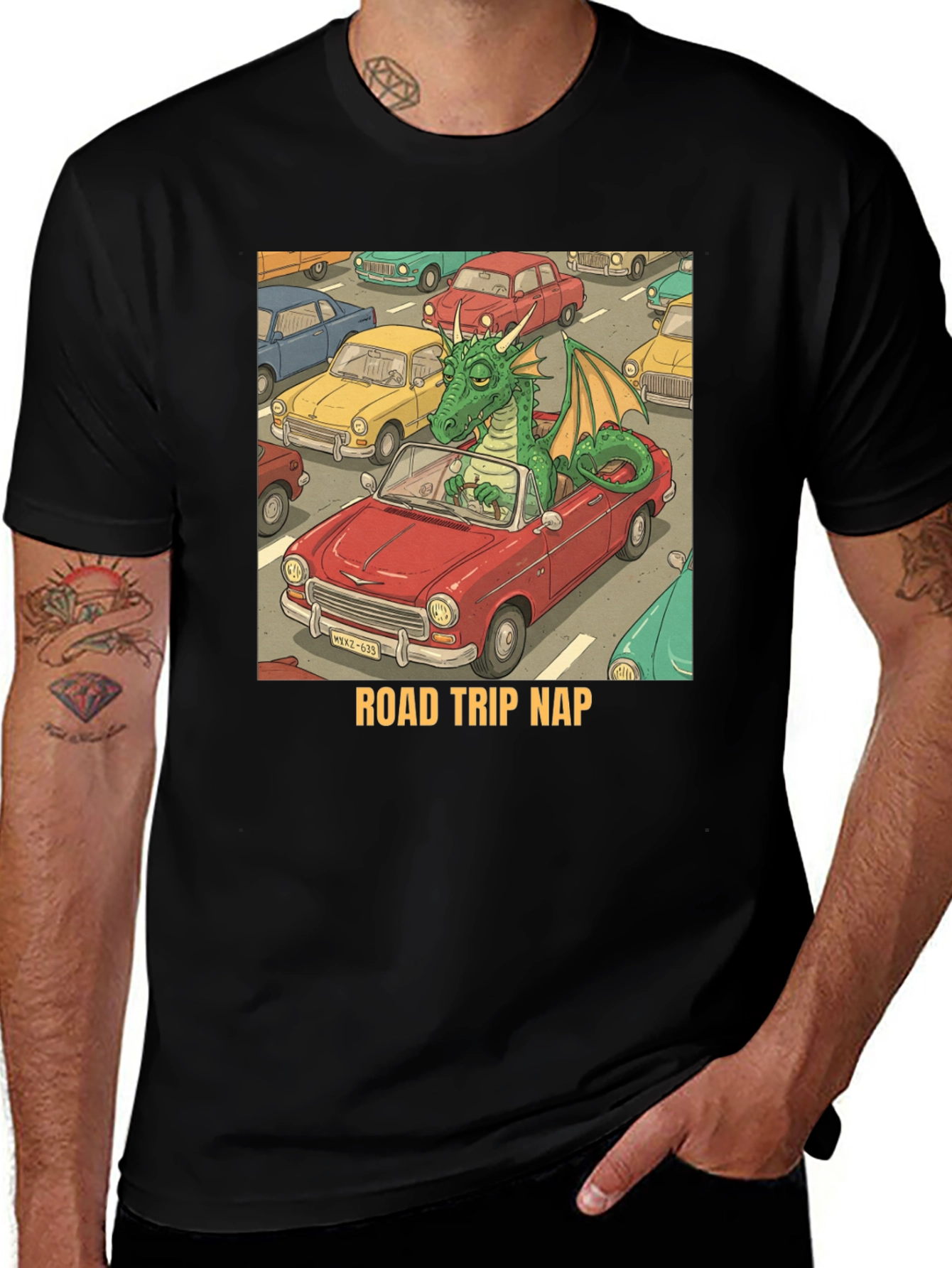 Variant 22 of Road Trip Nap Dragon Graphic Tee