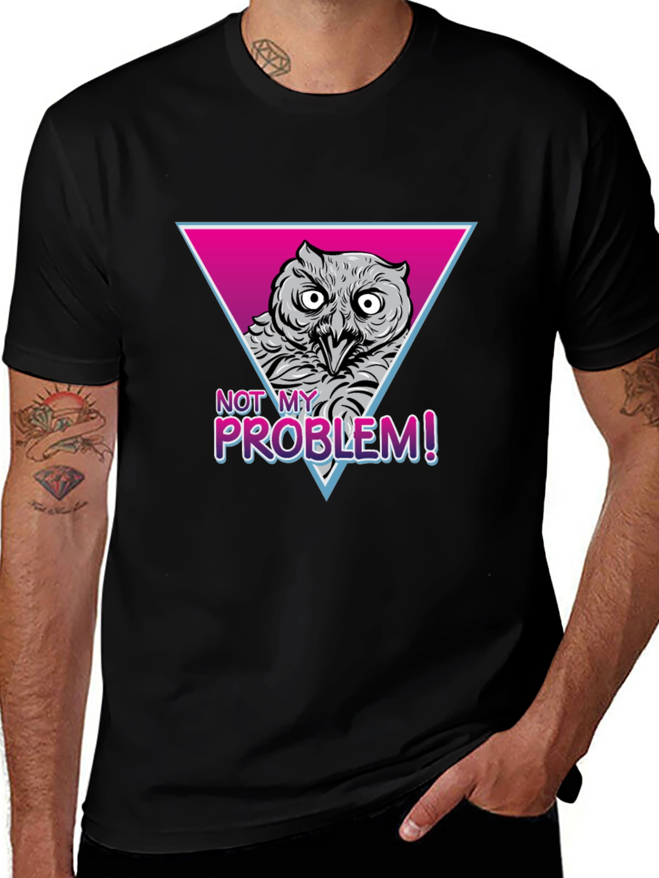 Variant 26 of Not My Problem Owl Graphic T-Shirt - Black