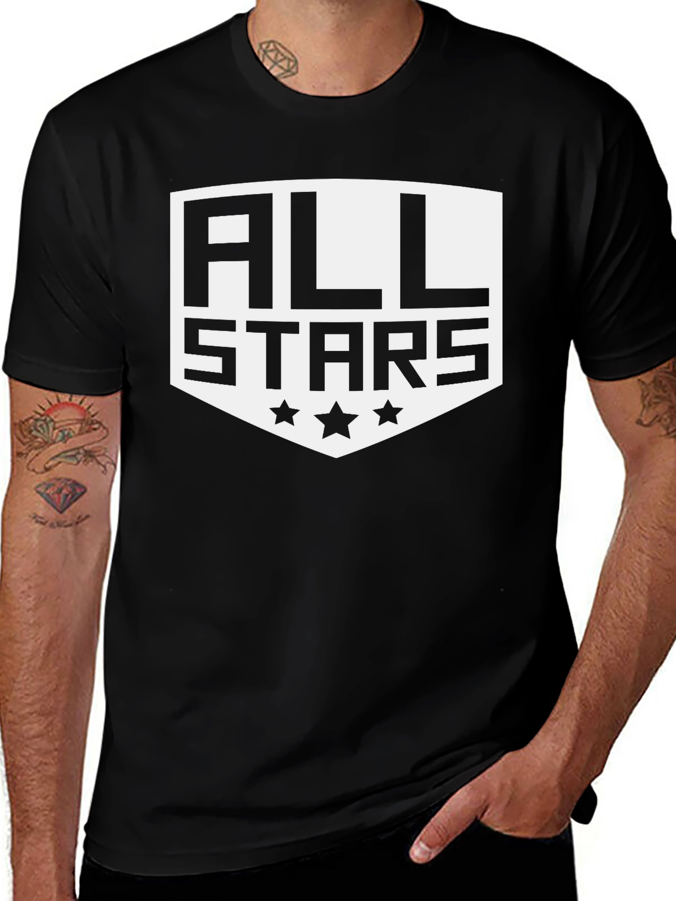 Variant 11 of All Stars Graphic Print Black T-Shirt