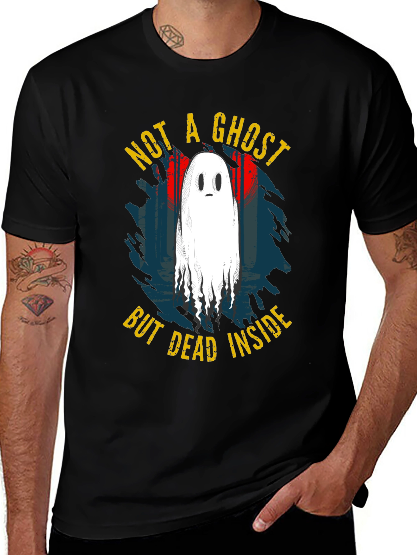 Variant 20 of Not A Ghost But Dead Inside Black T-Shirt